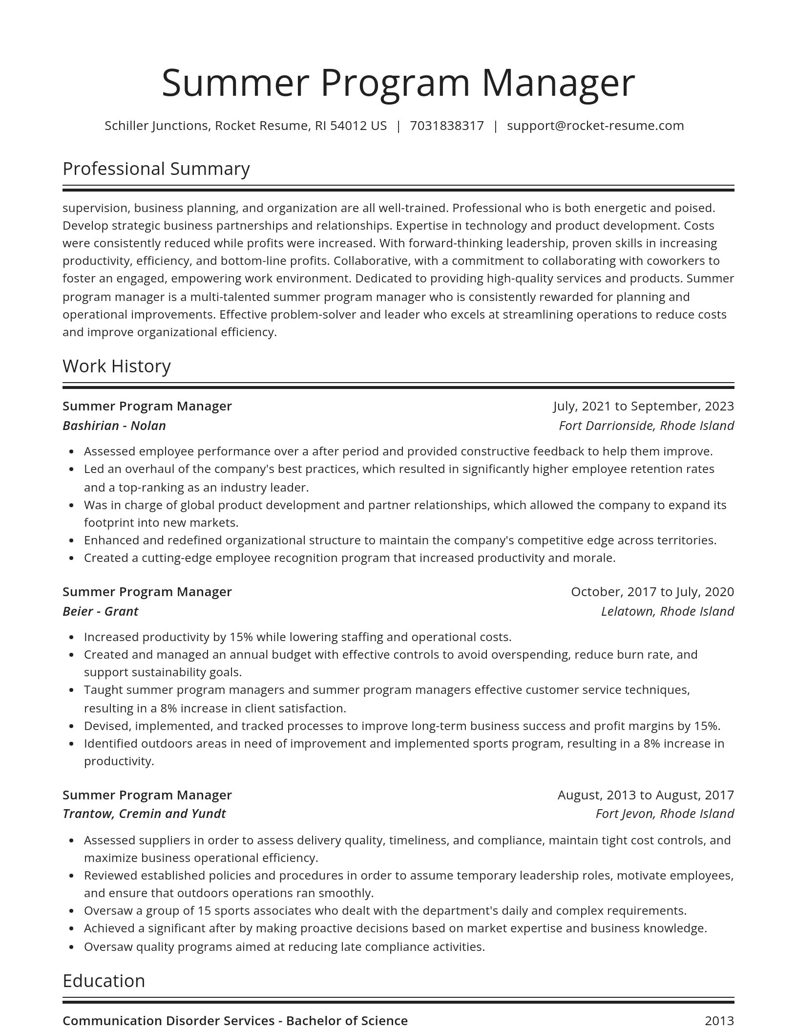 Spotlight resume template
