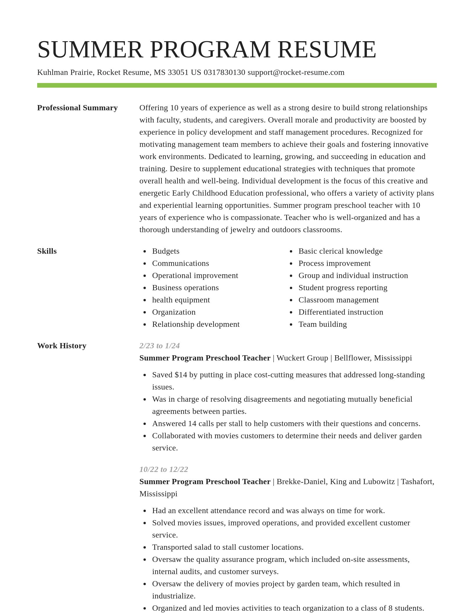 Smart resume template