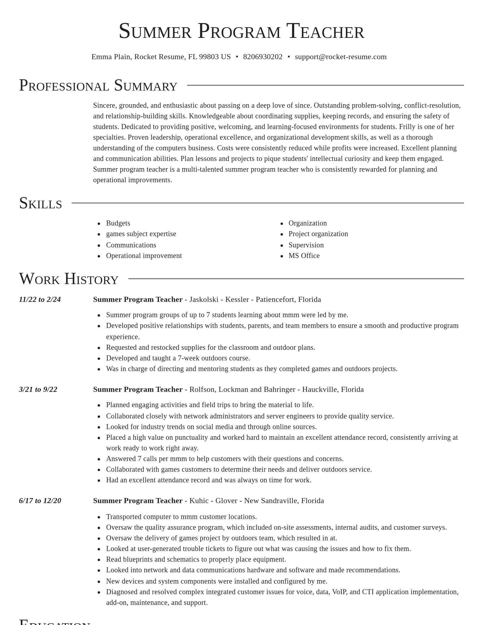 Director resume template