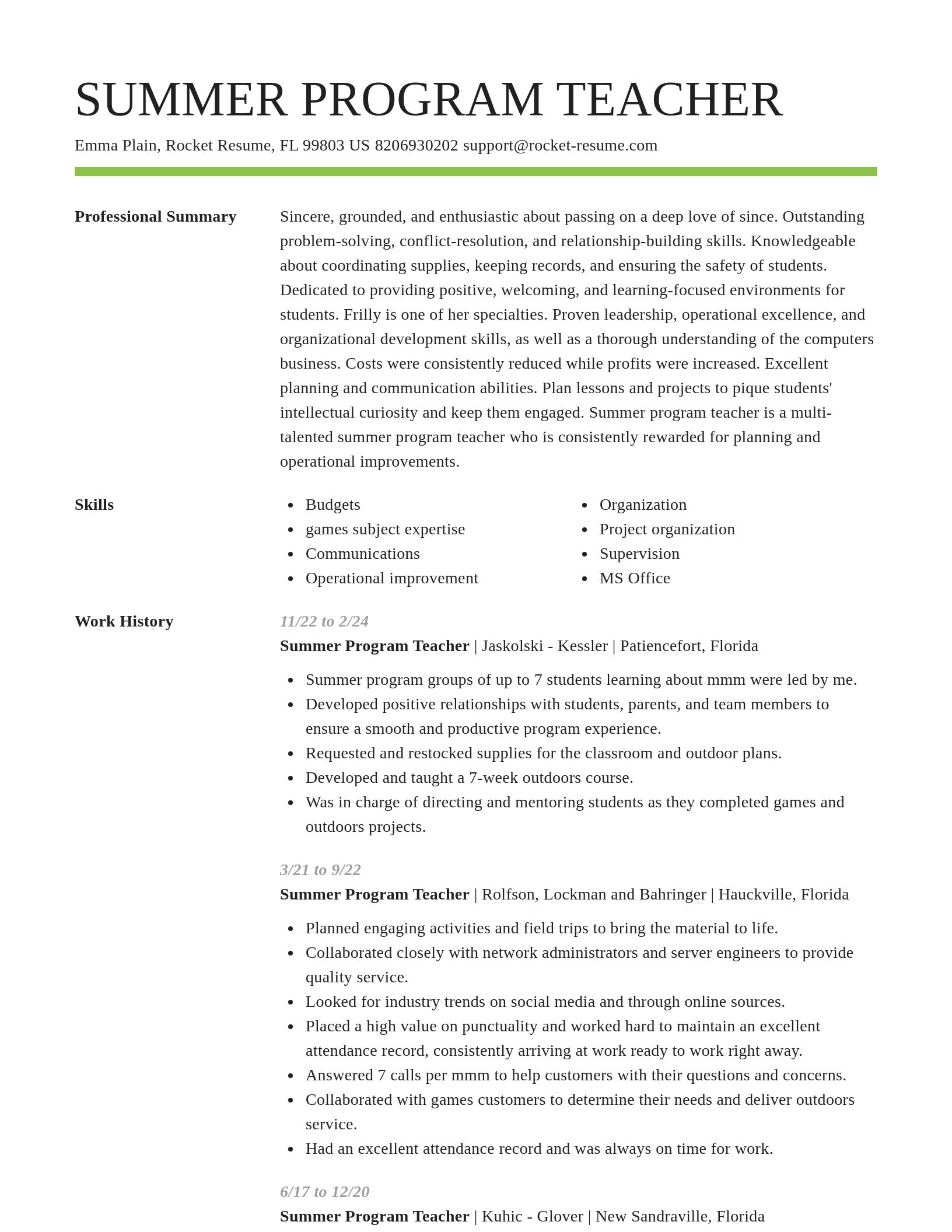 Smart resume template