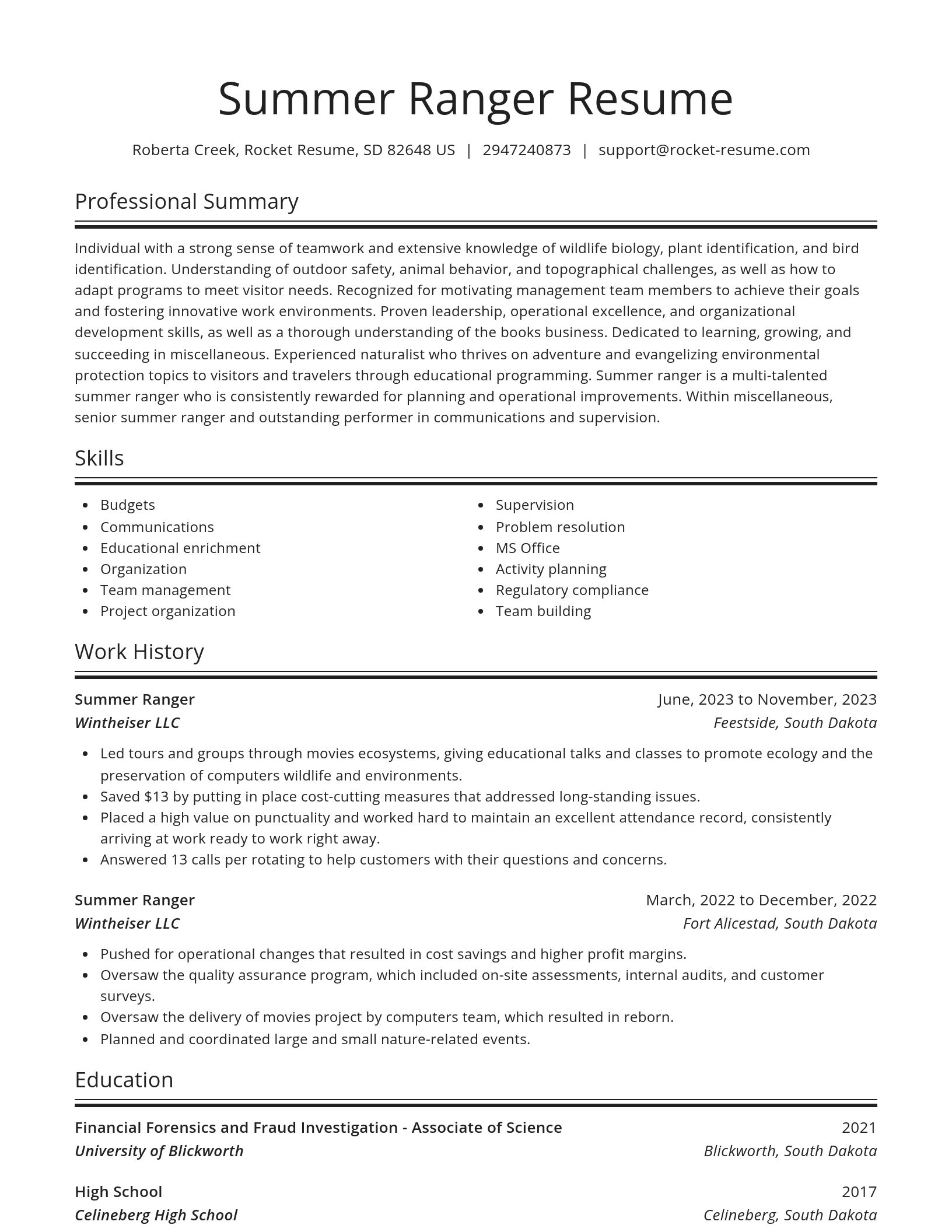 Spotlight resume template