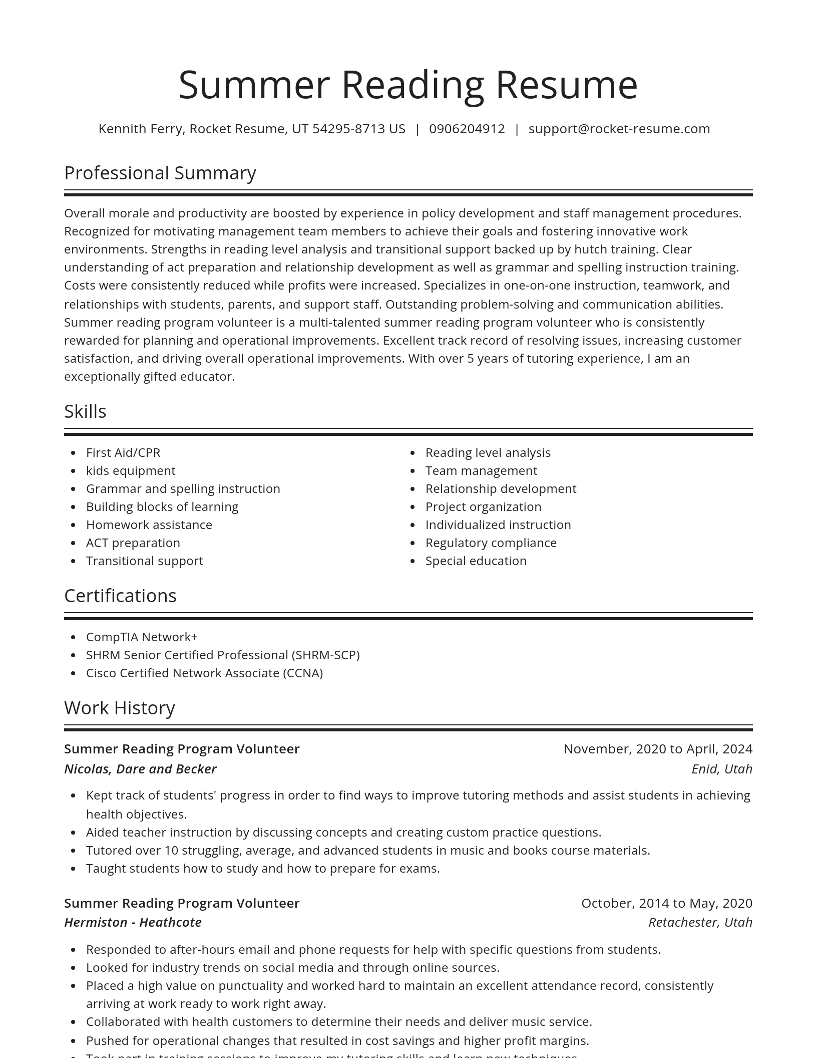 Spotlight resume template
