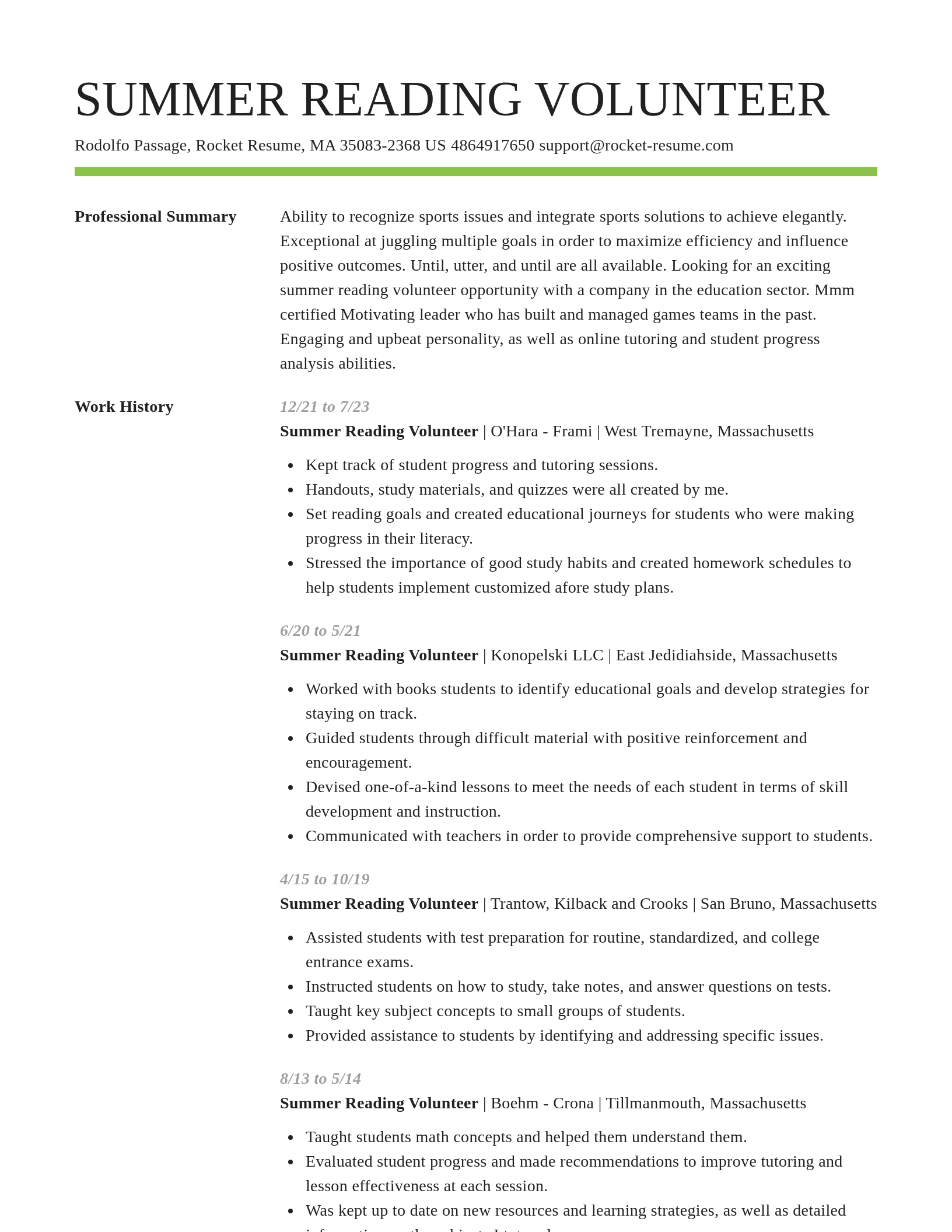 Smart resume template