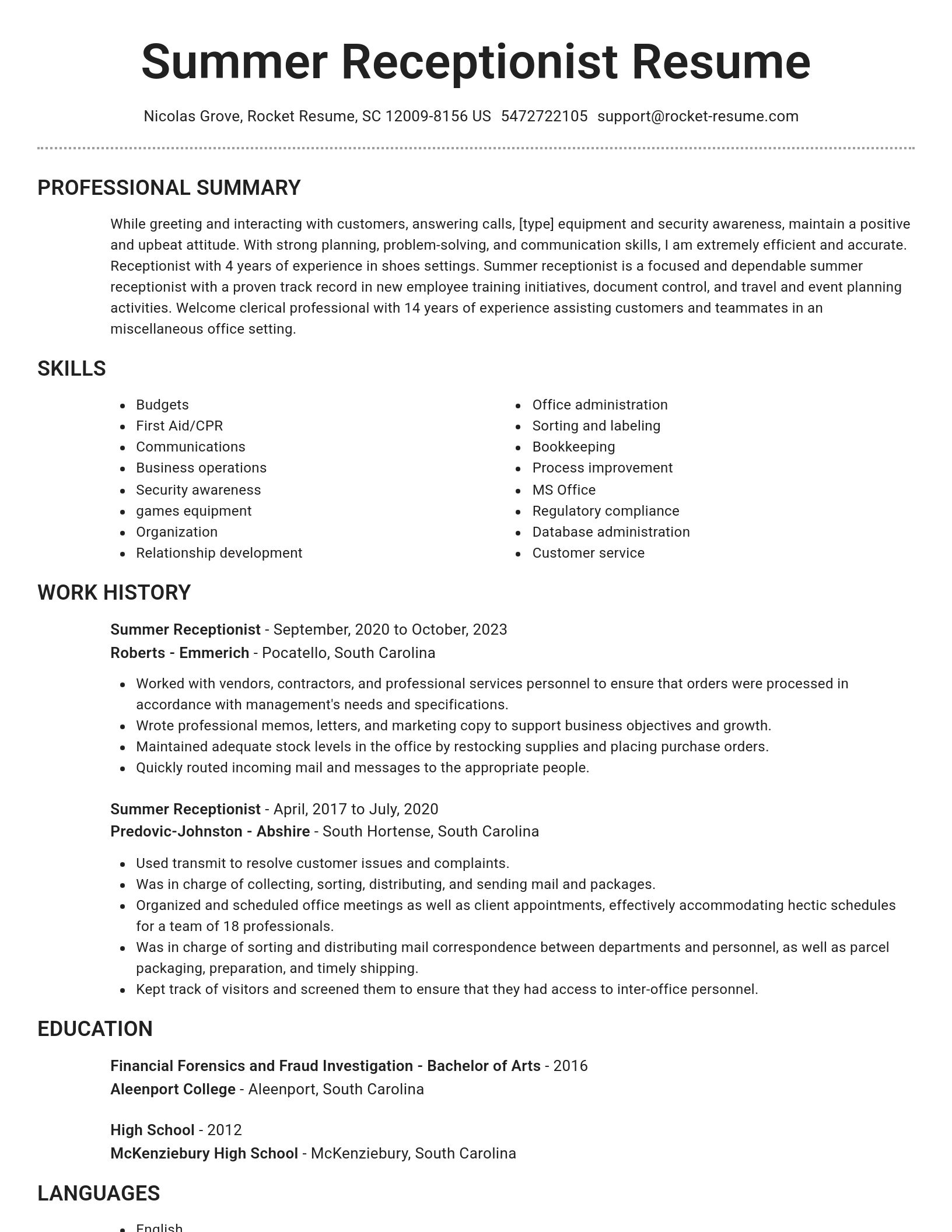 Brilliant resume template