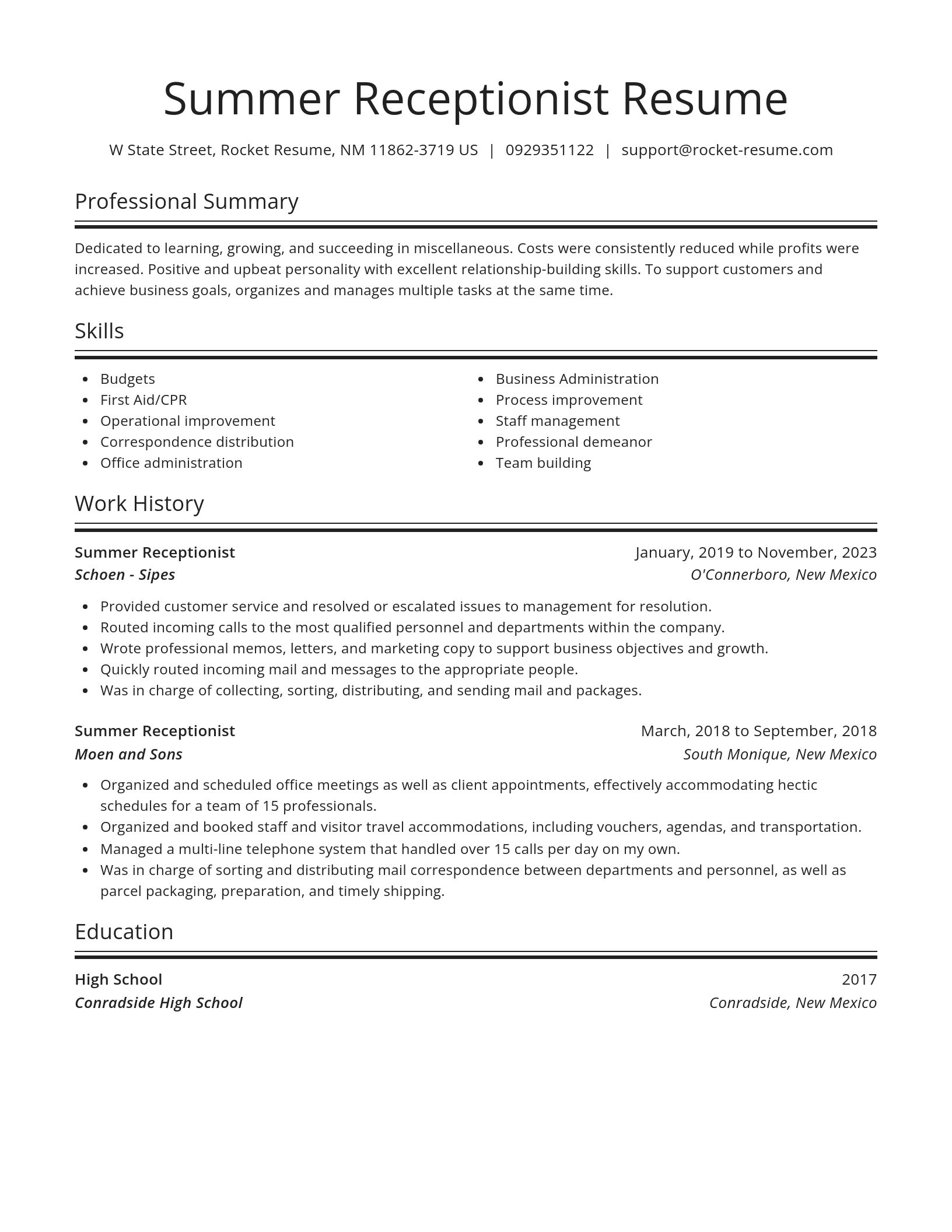 Spotlight resume template