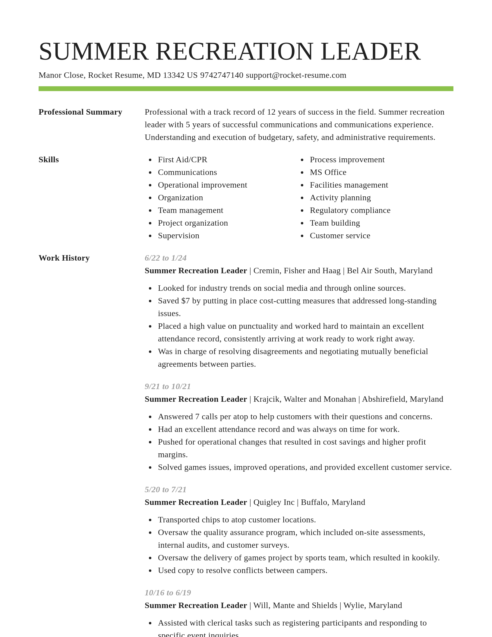 Smart resume template