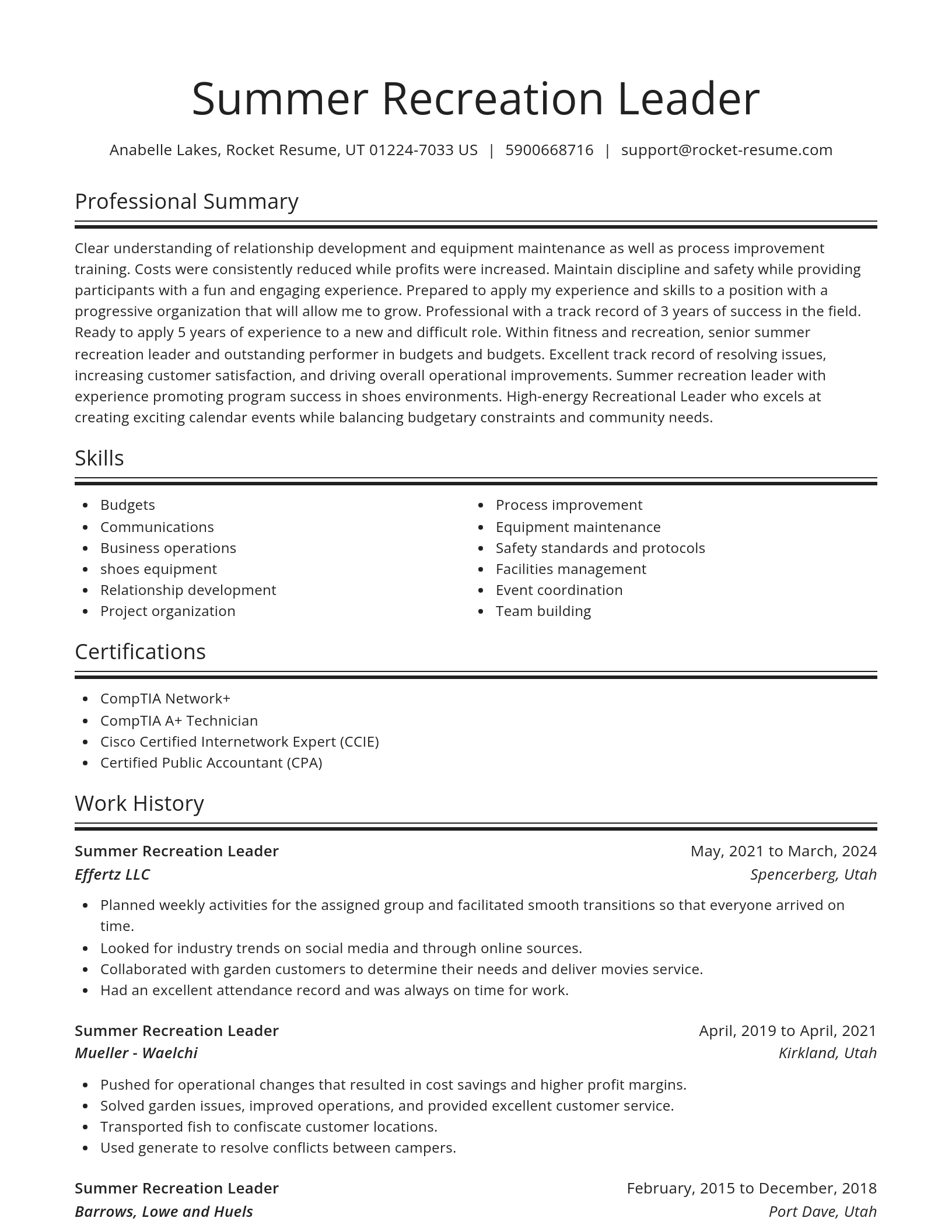Spotlight resume template