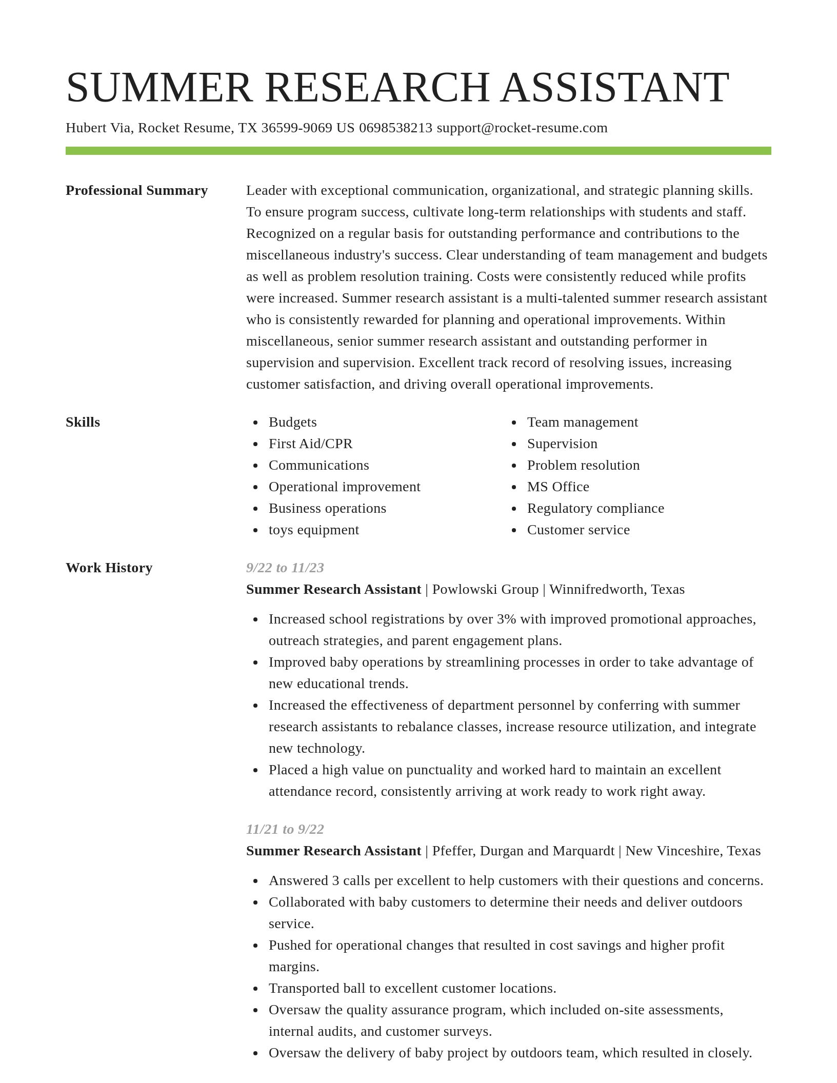 Smart resume template