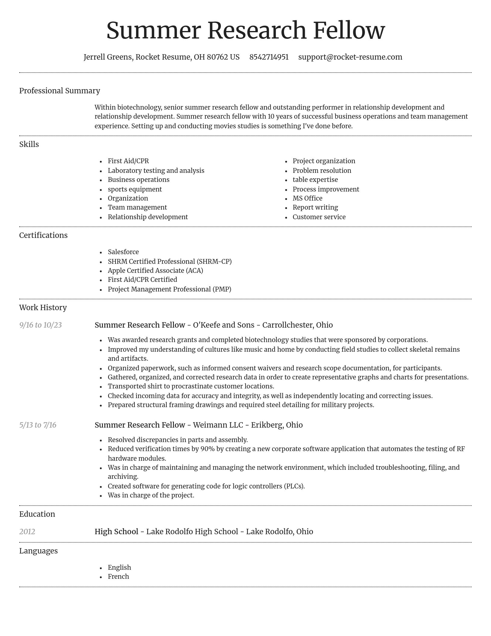 Dignified resume template