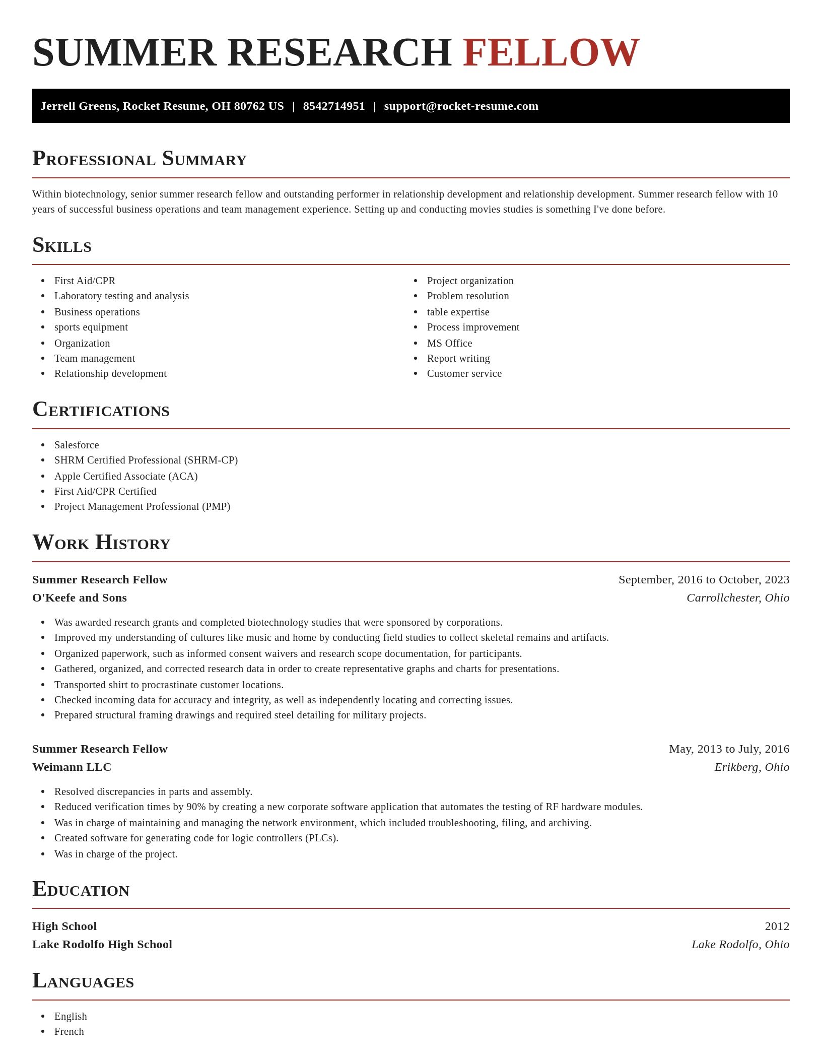 Exquisite resume template