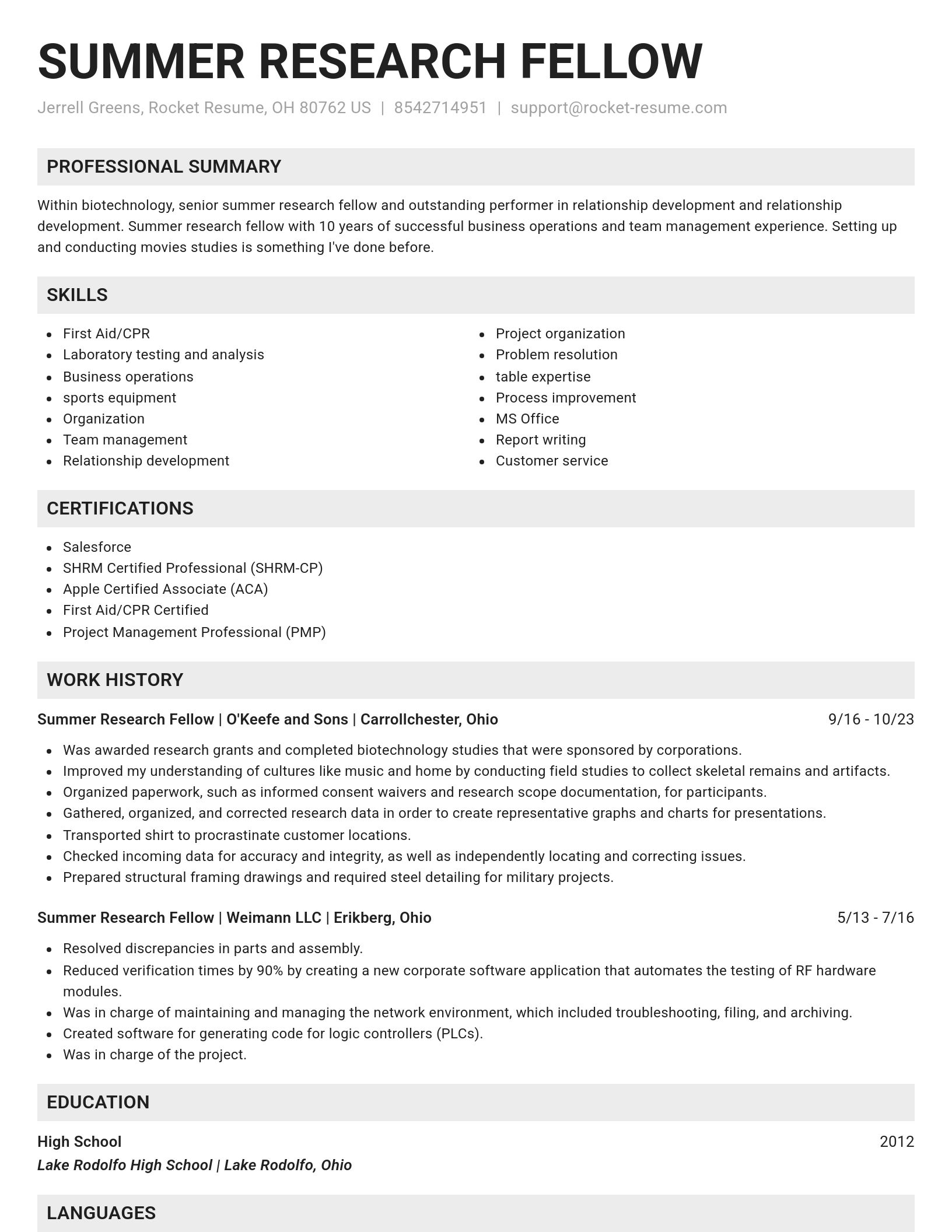 Genius resume template