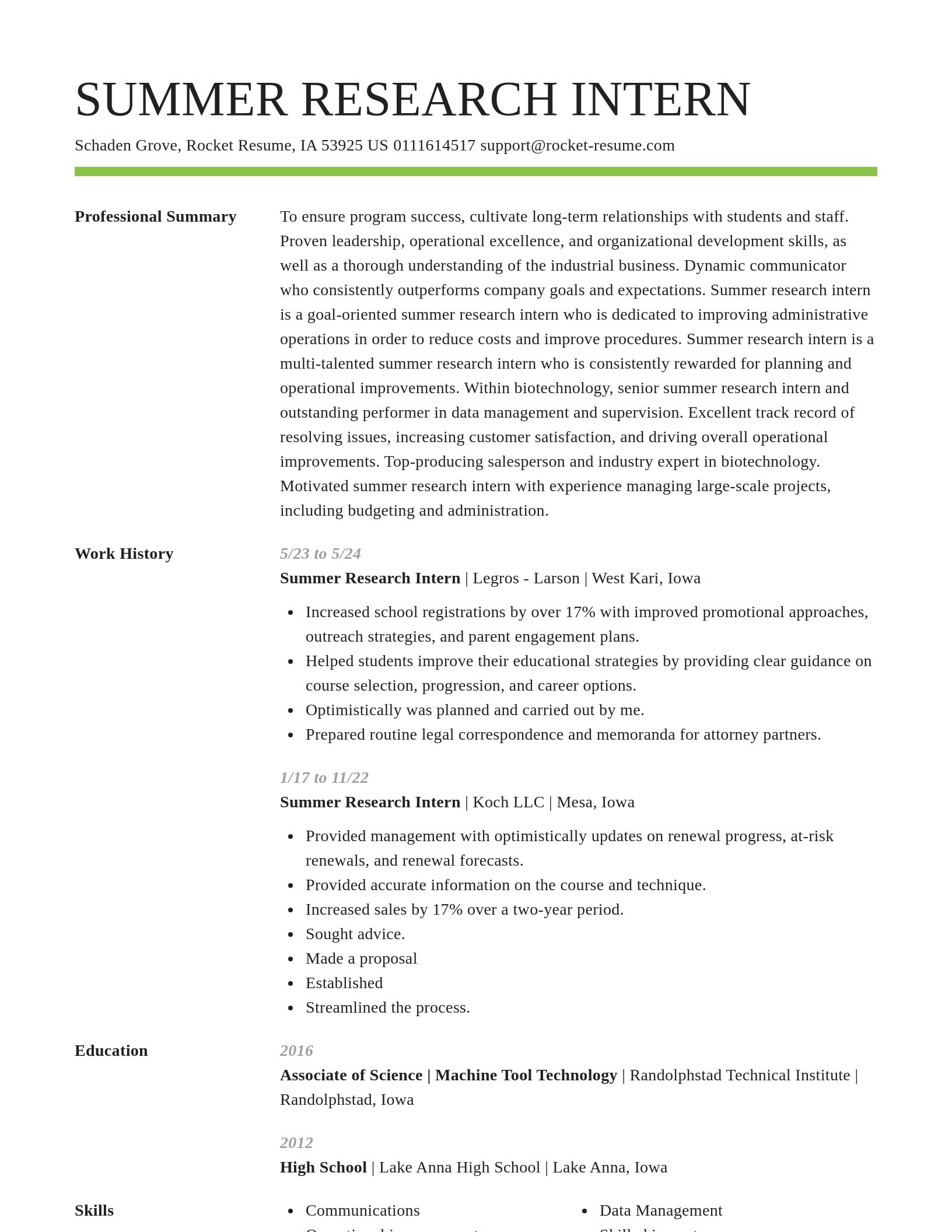 Smart resume template