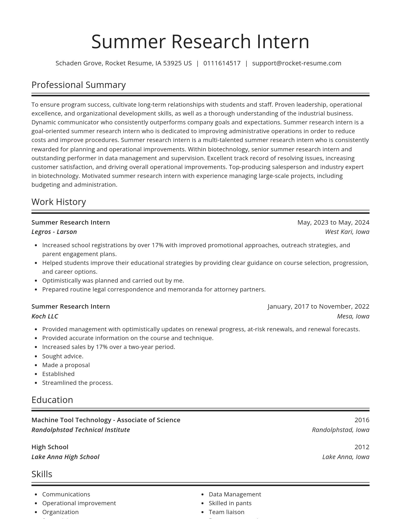 Spotlight resume template