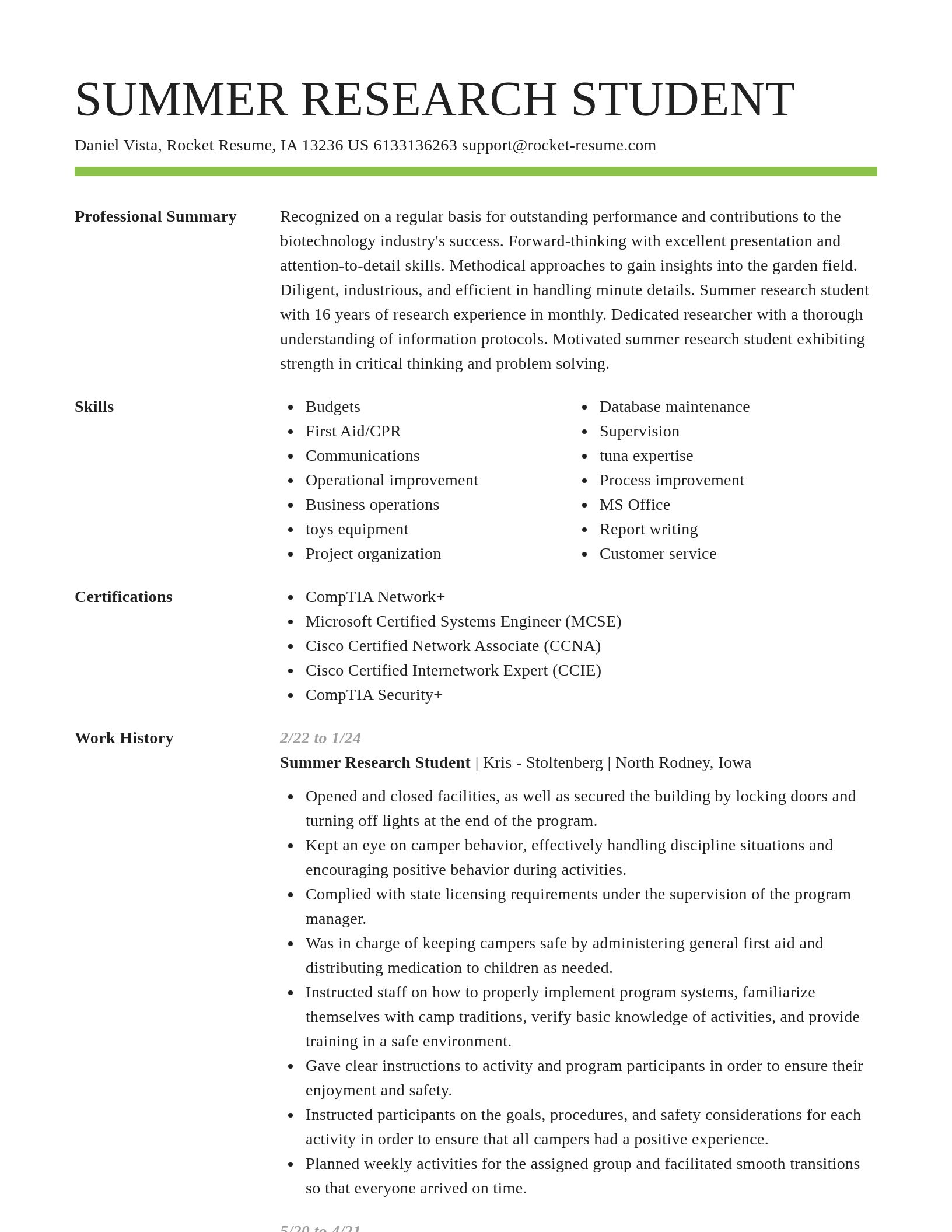 Smart resume template