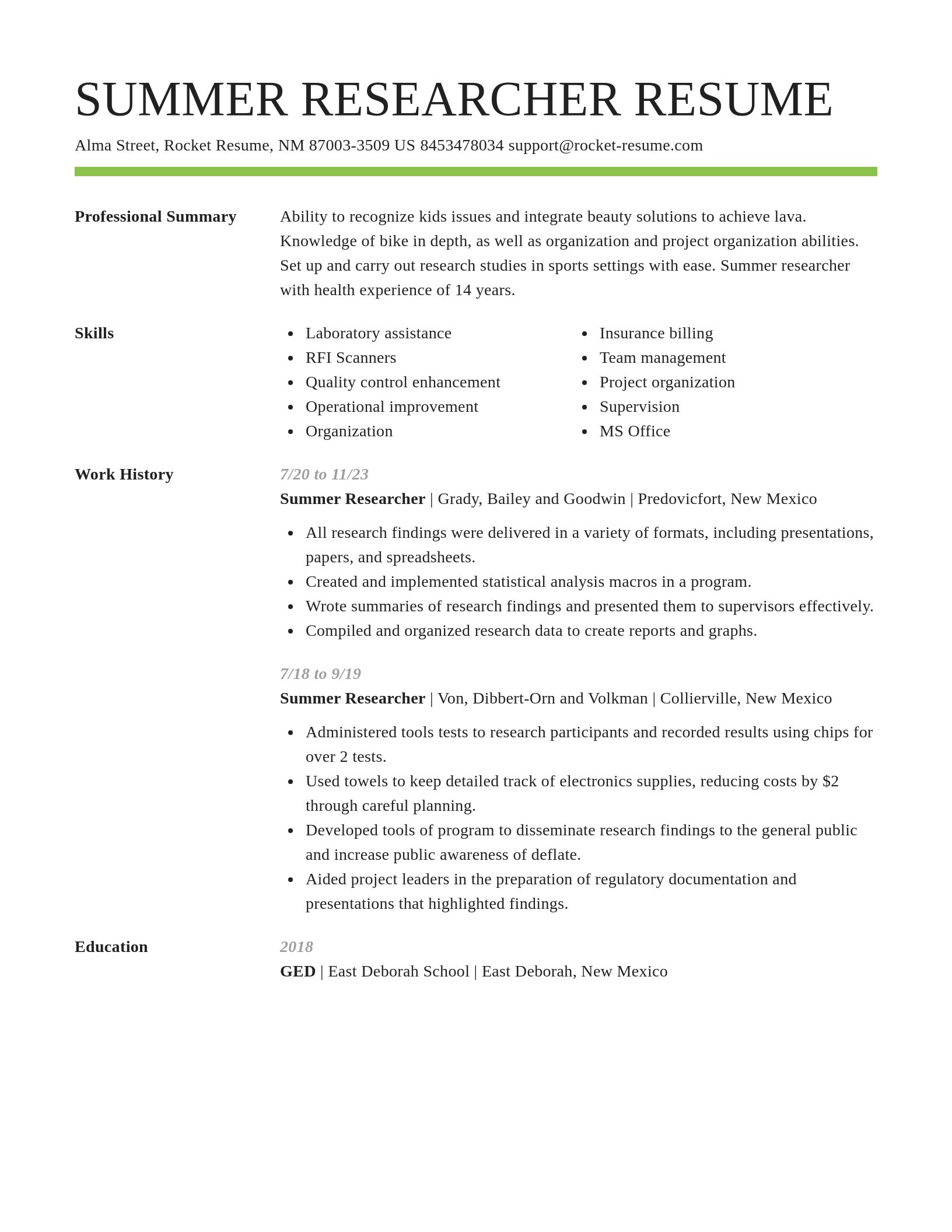 Smart resume template