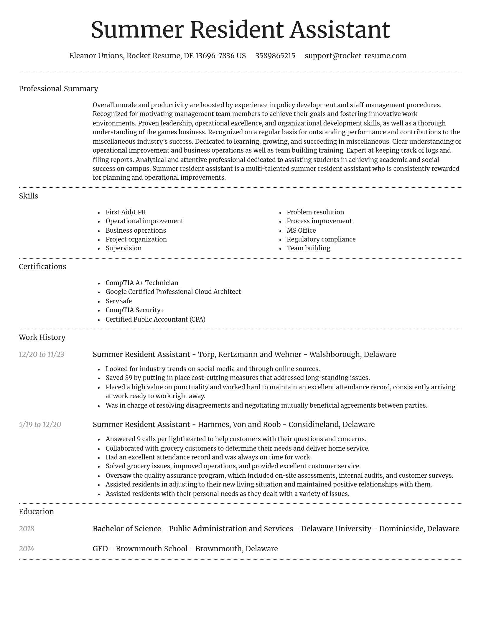 Dignified resume template