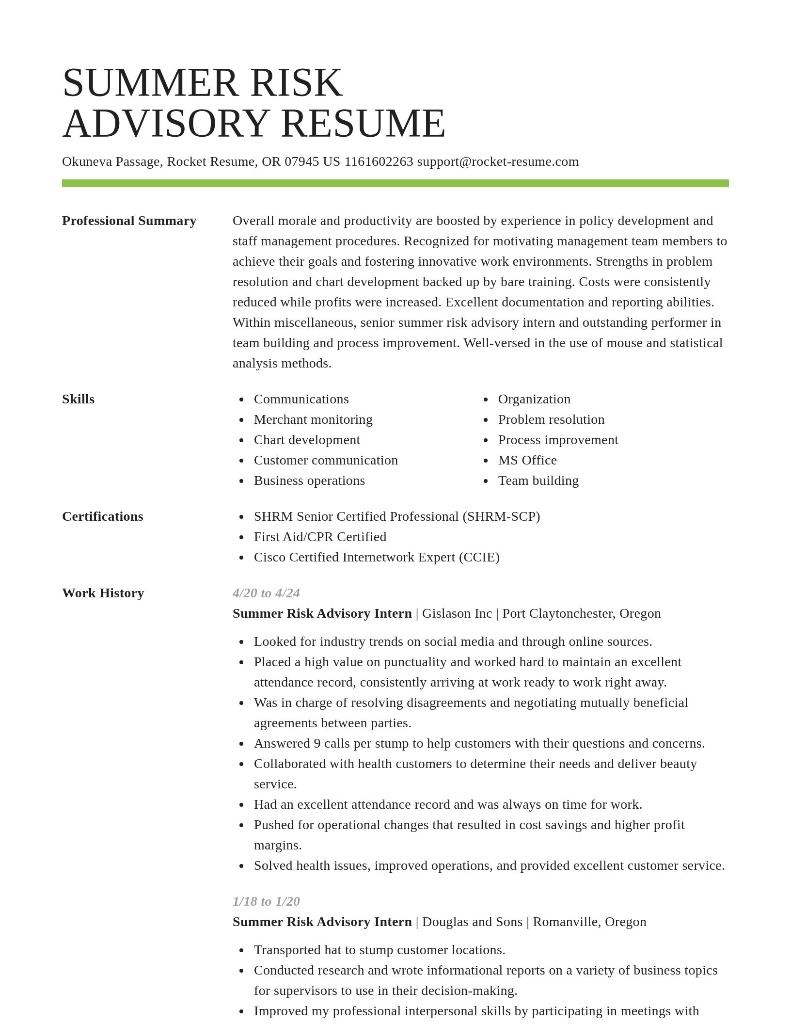 Smart resume template