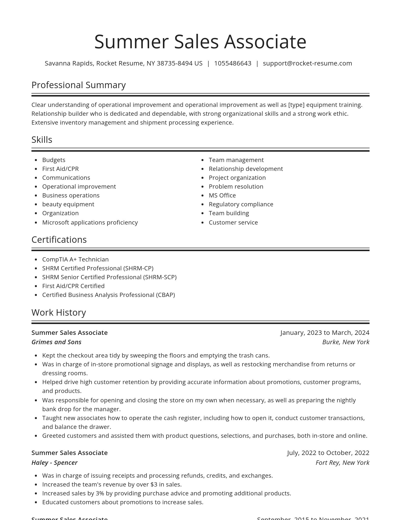 Spotlight resume template