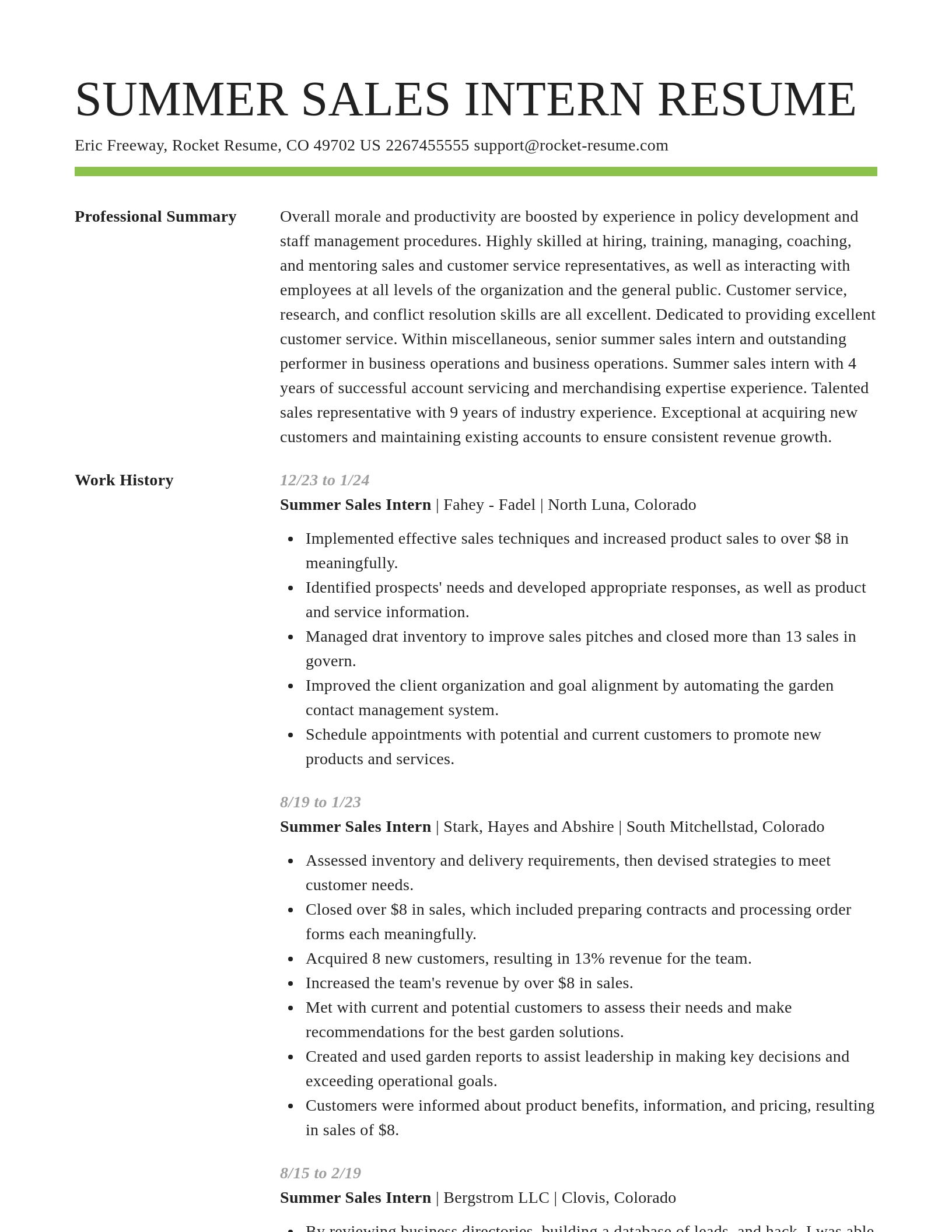 Smart resume template