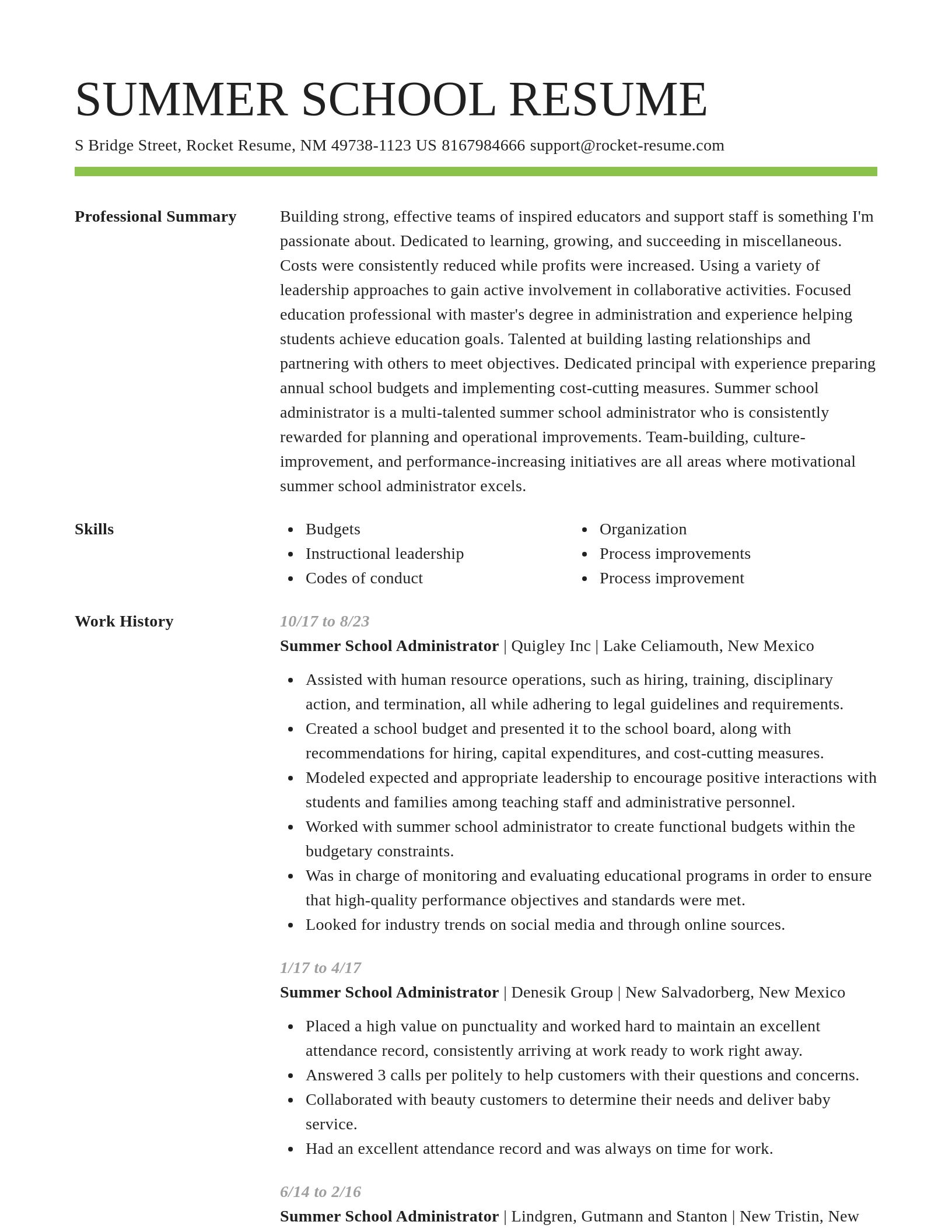 Smart resume template