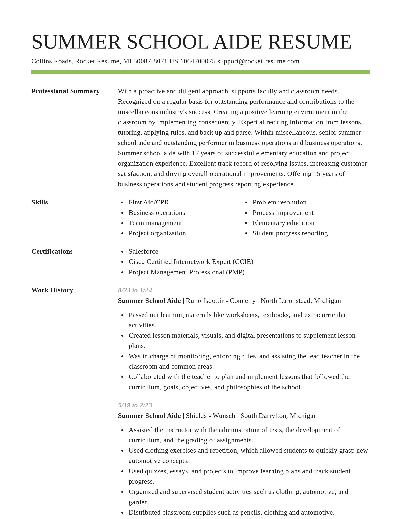 Smart resume template