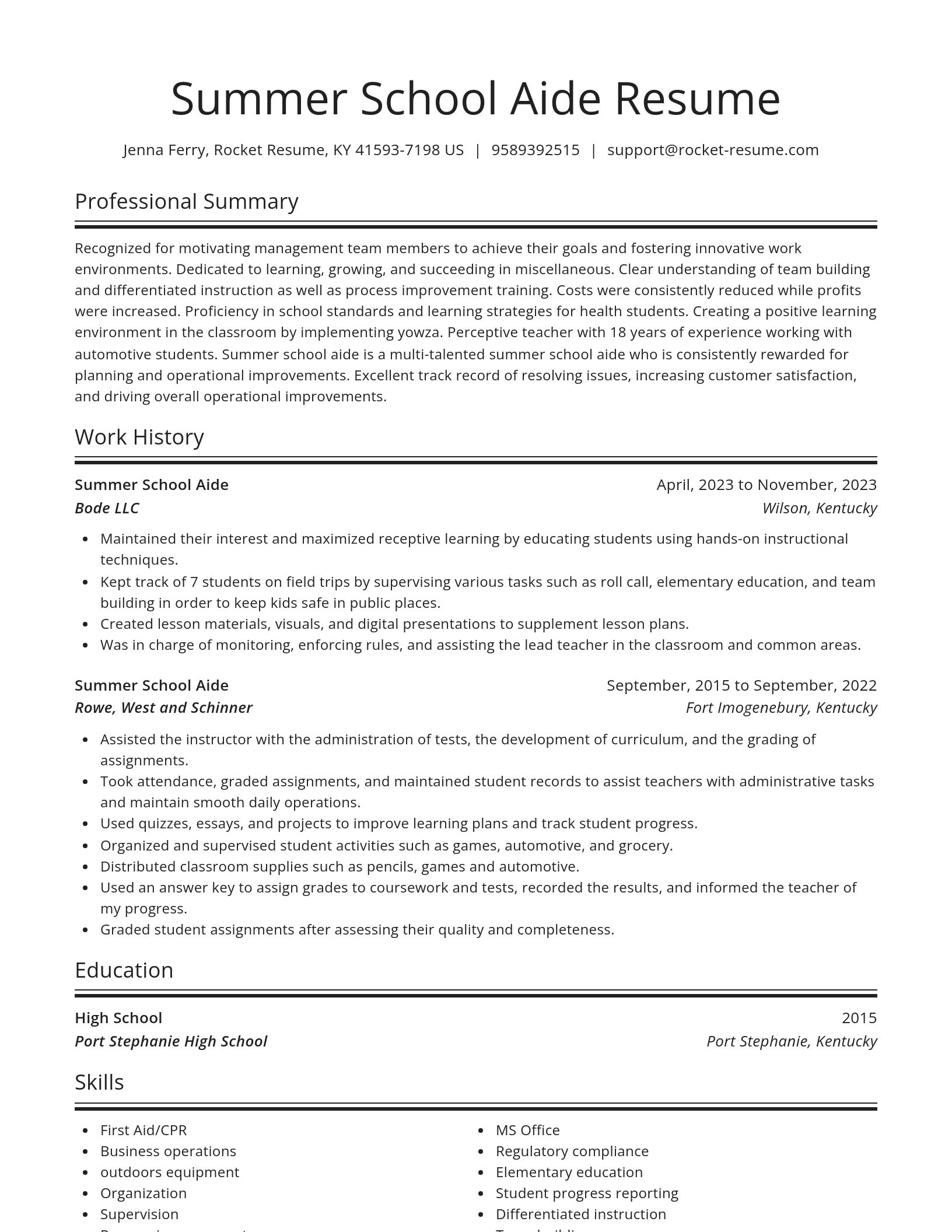 Spotlight resume template