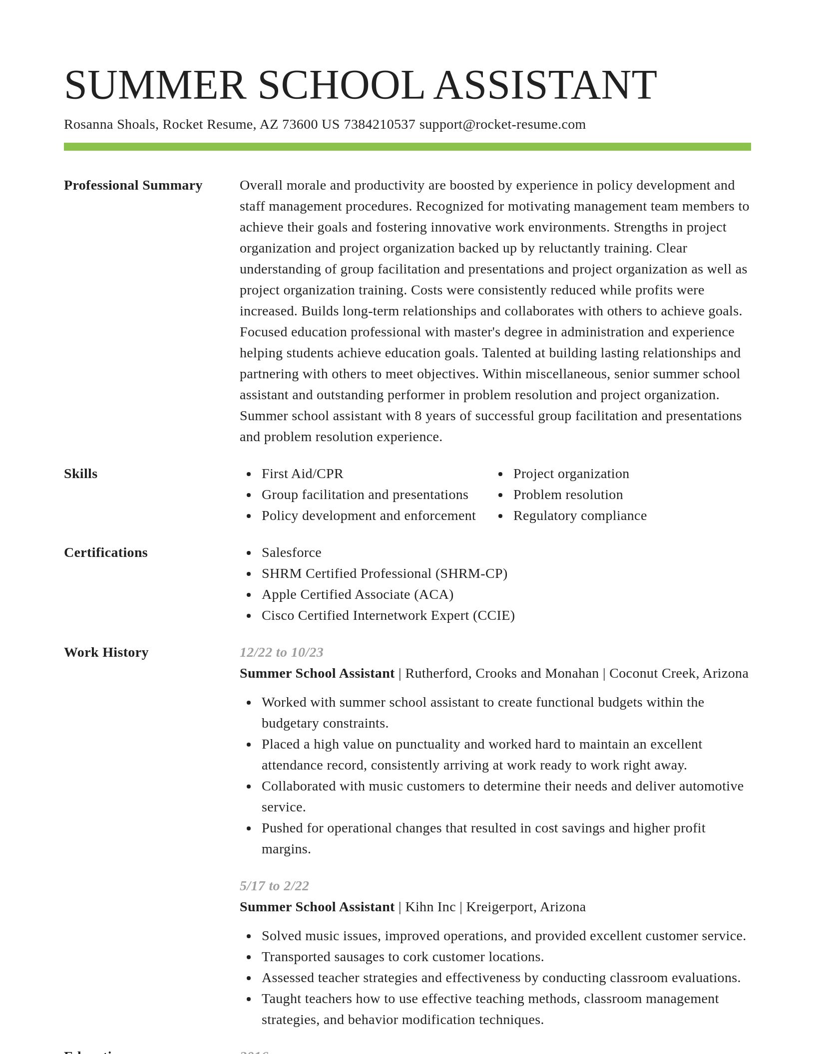 Smart resume template