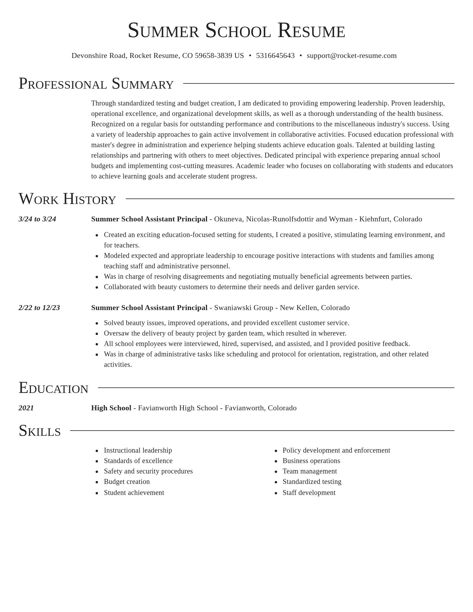 Director resume template