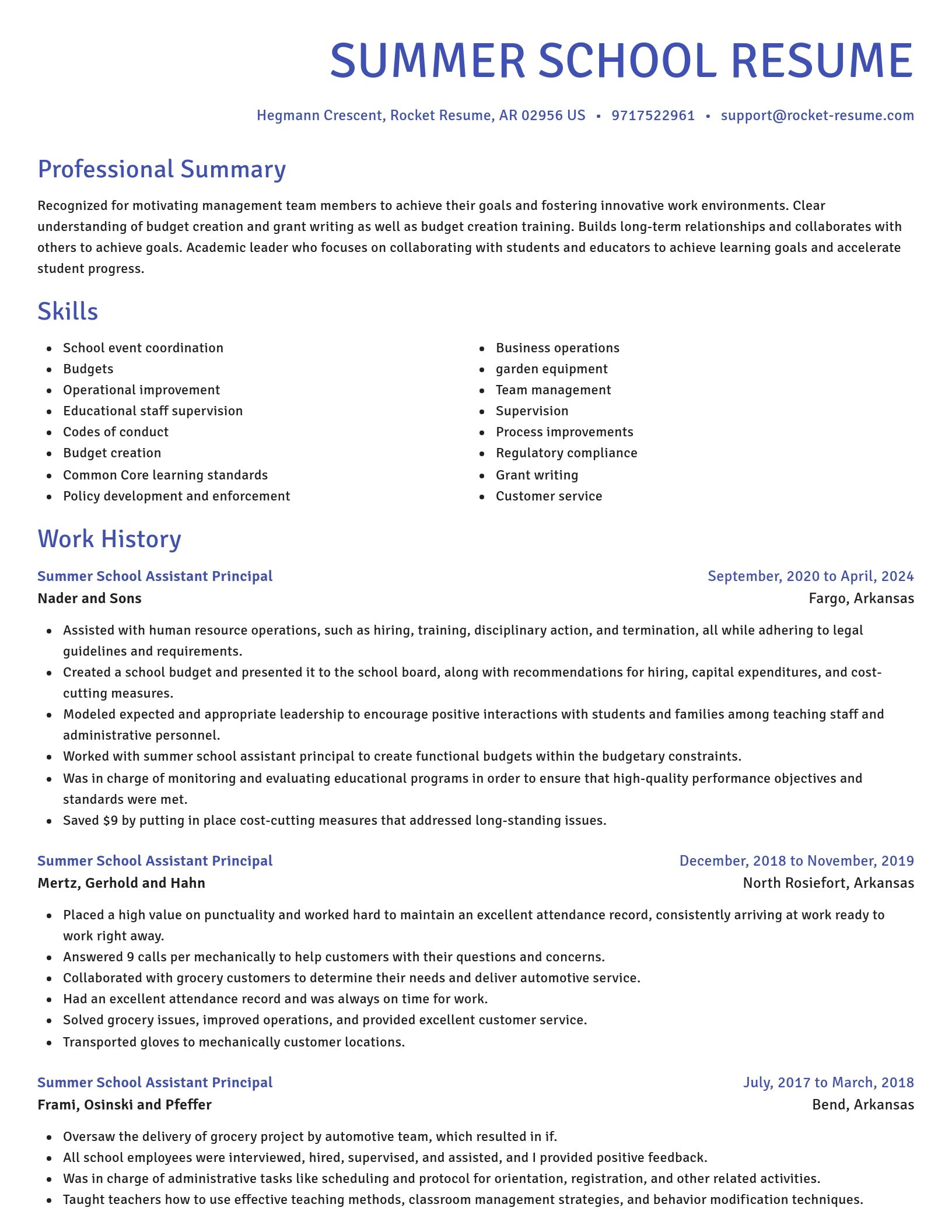 Novel resume template