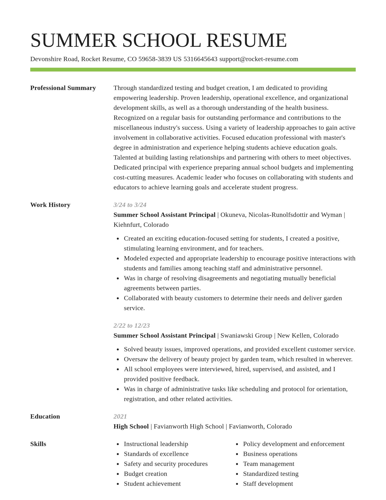 Smart resume template