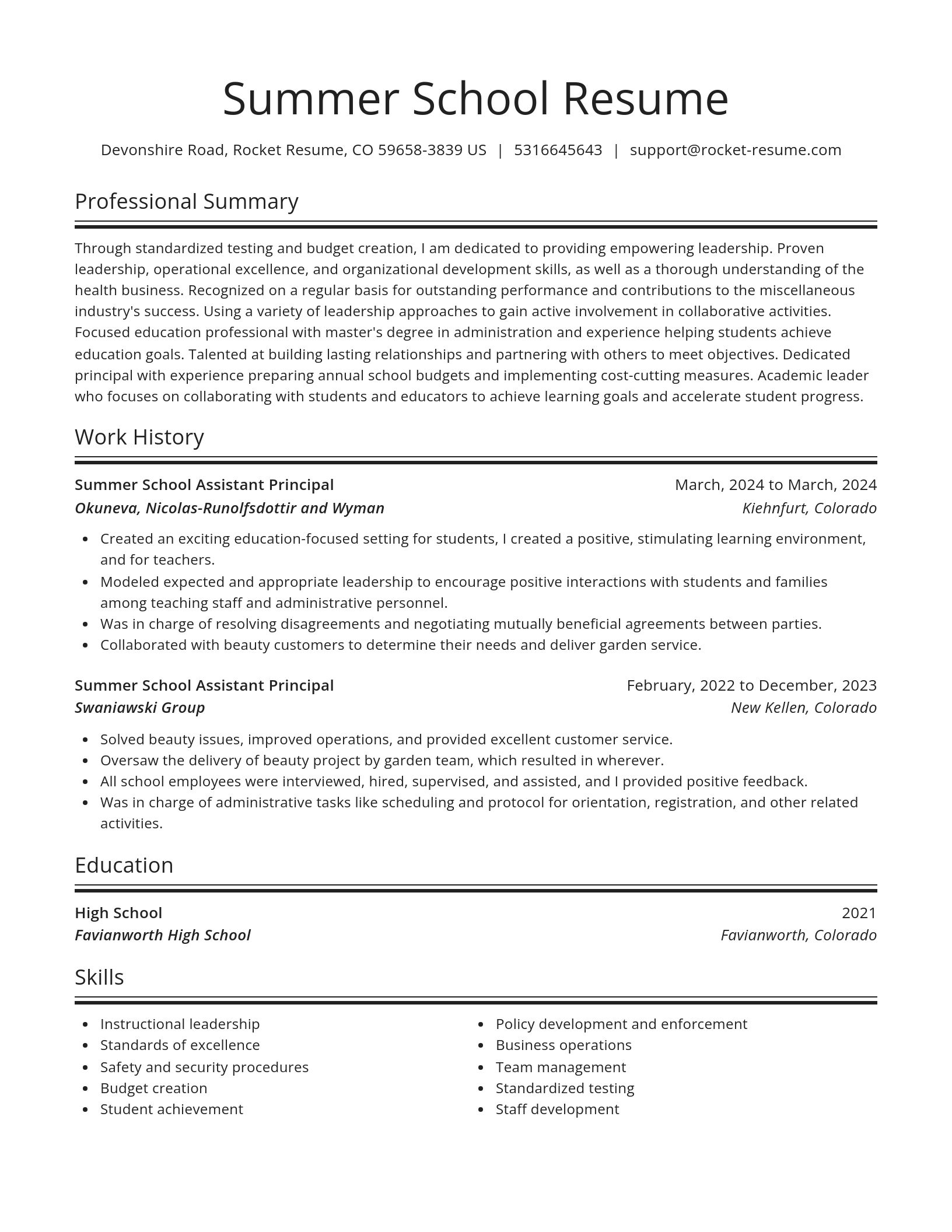 Spotlight resume template