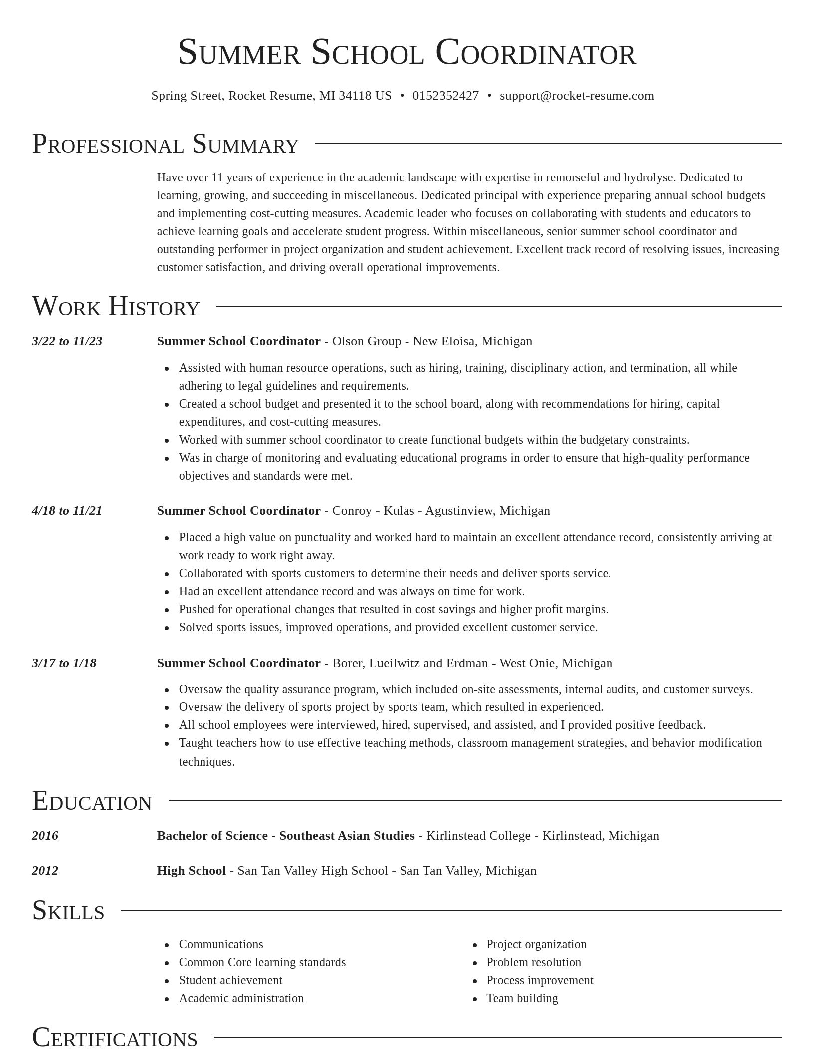 Director resume template
