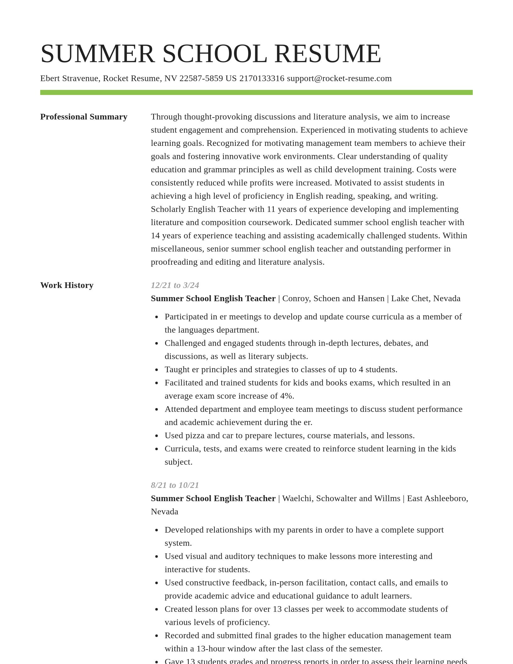 Smart resume template
