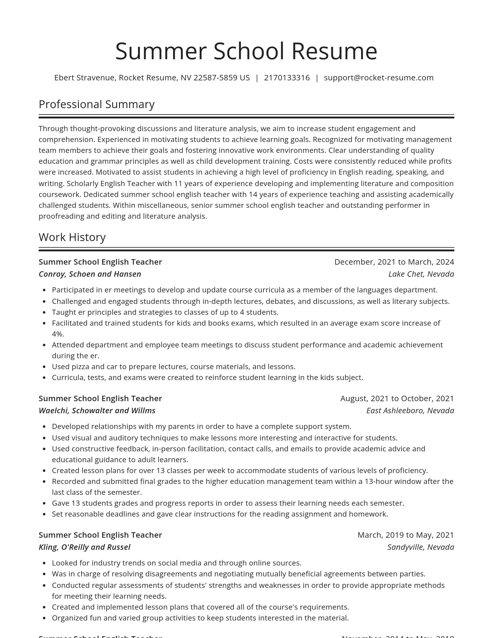 Spotlight resume template