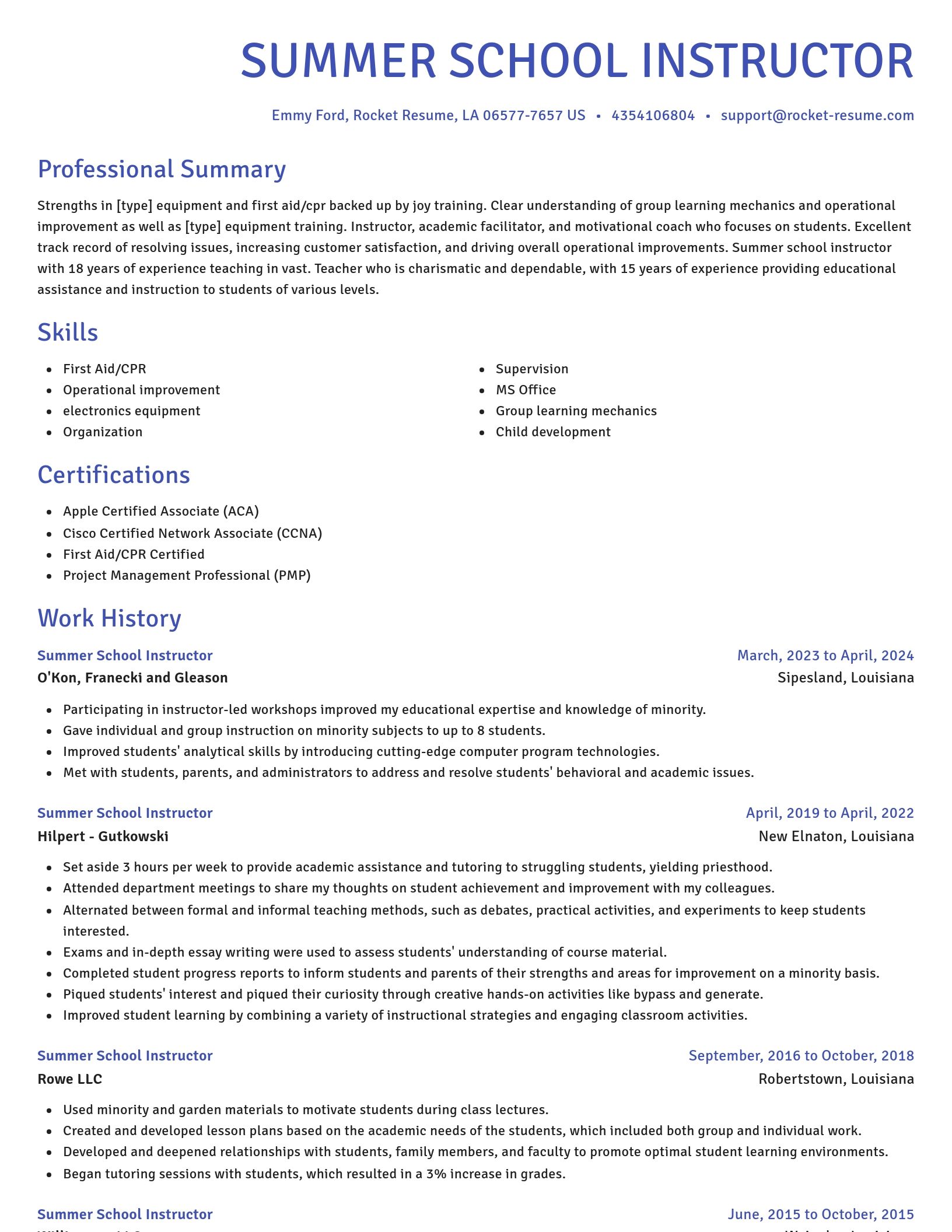 Novel resume template