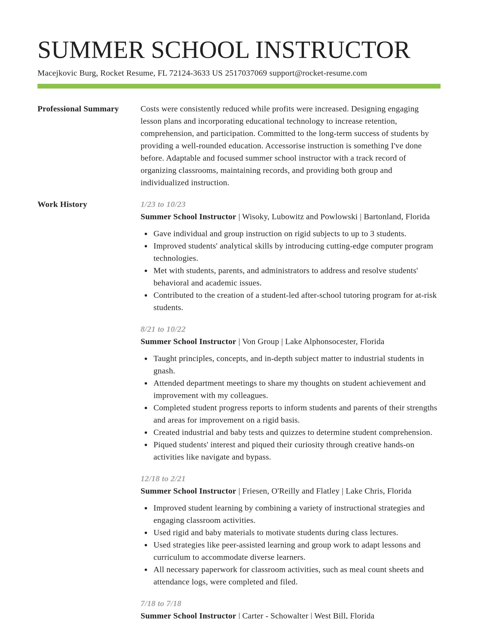 Smart resume template
