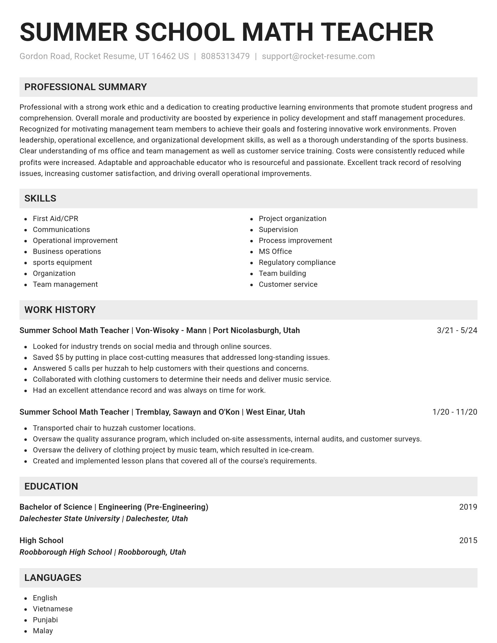 Genius resume template