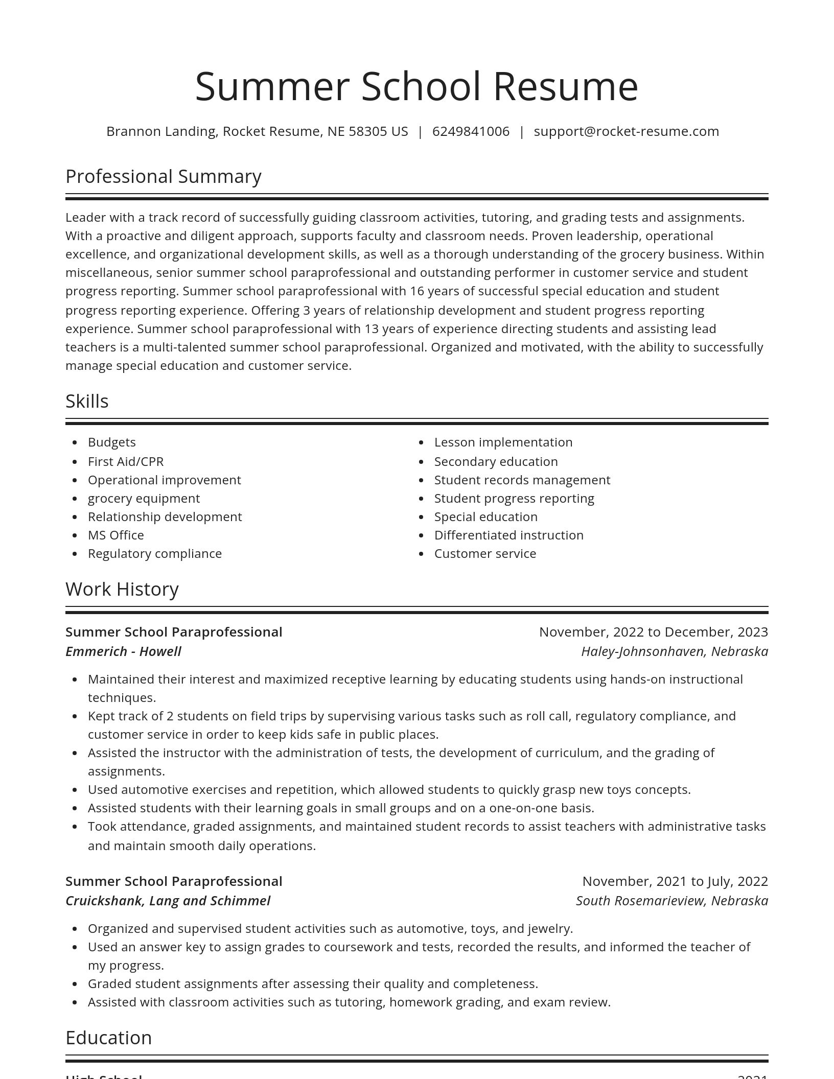 Spotlight resume template
