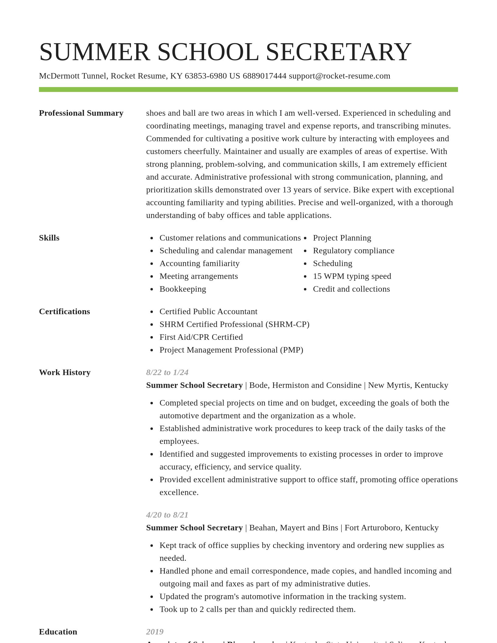 Smart resume template