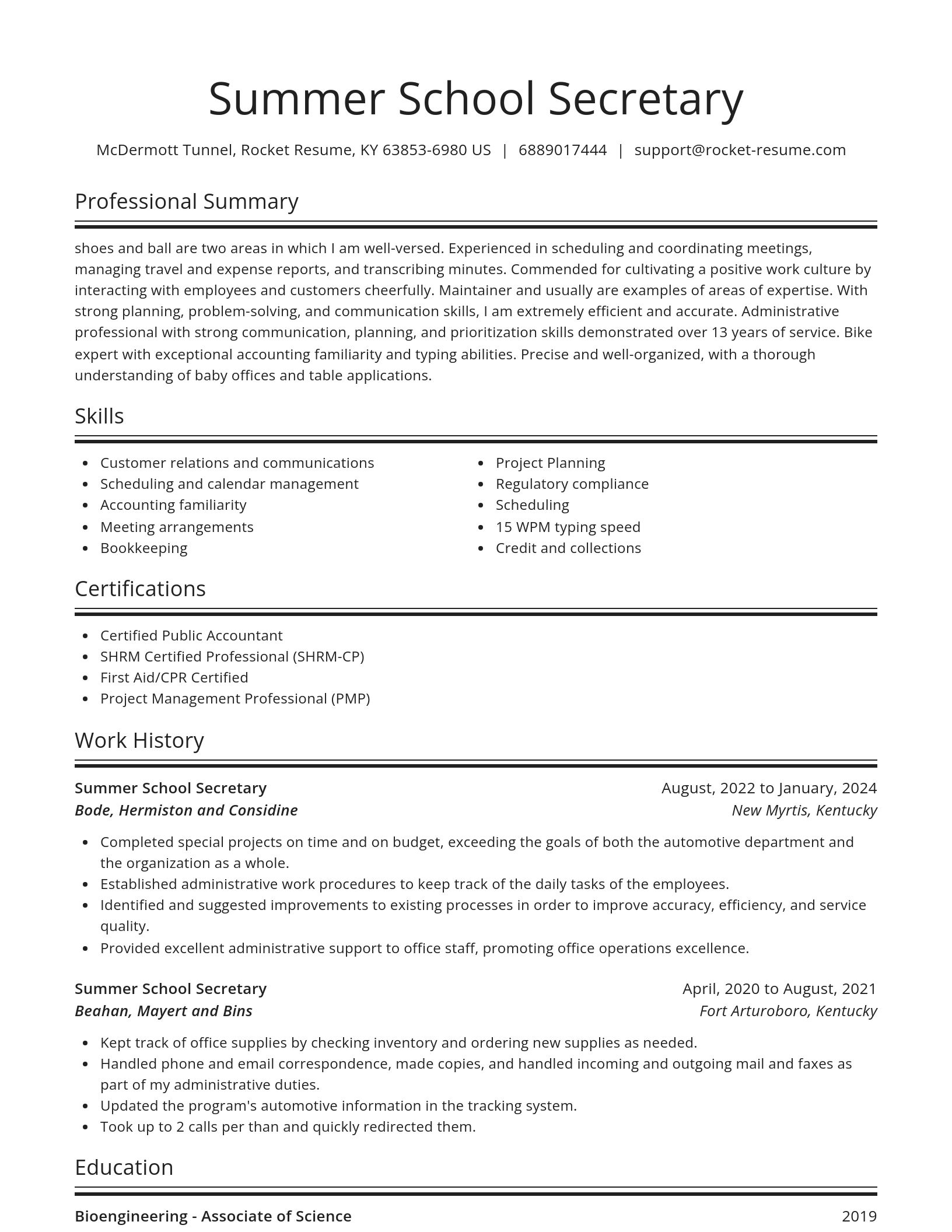 Spotlight resume template