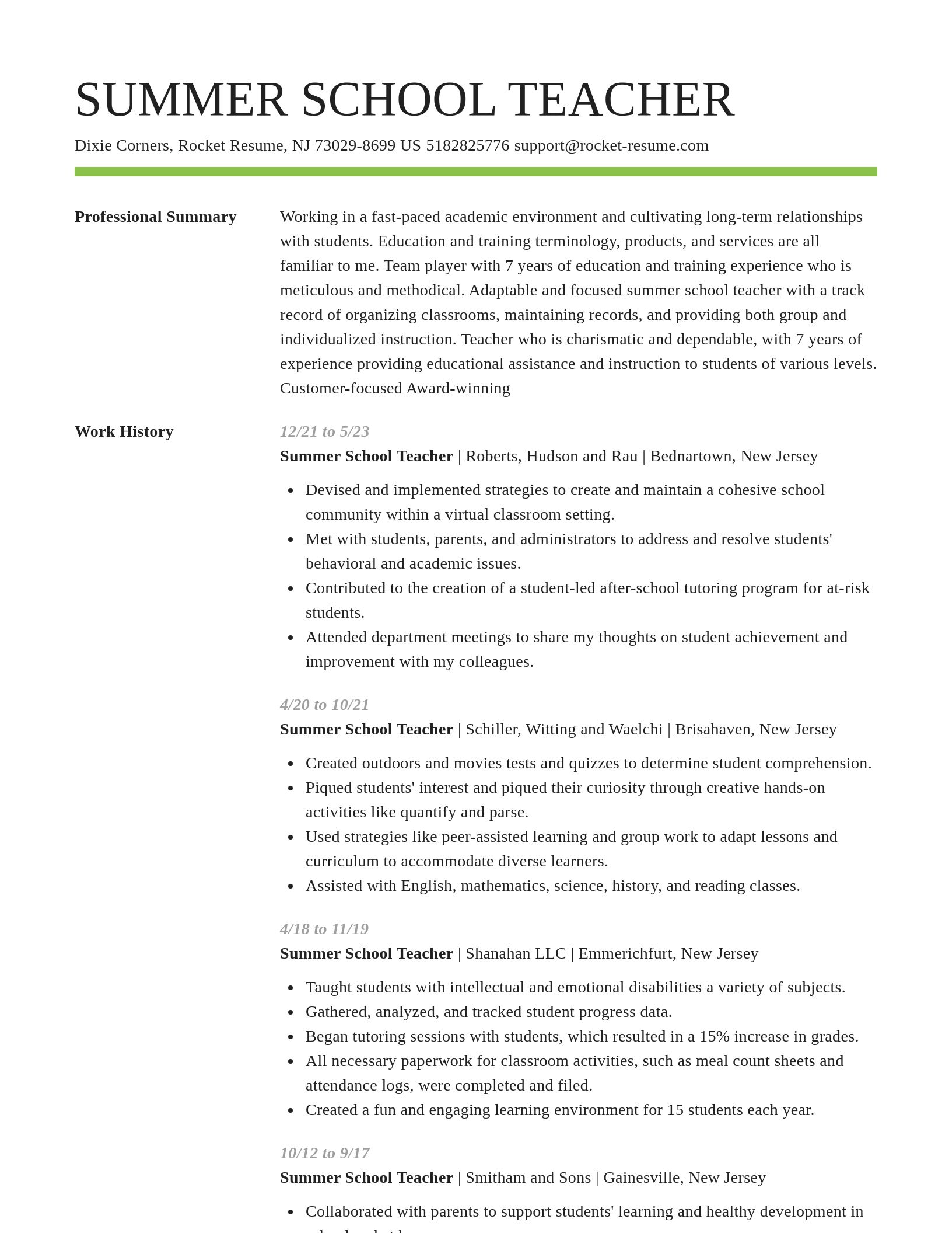 Smart resume template