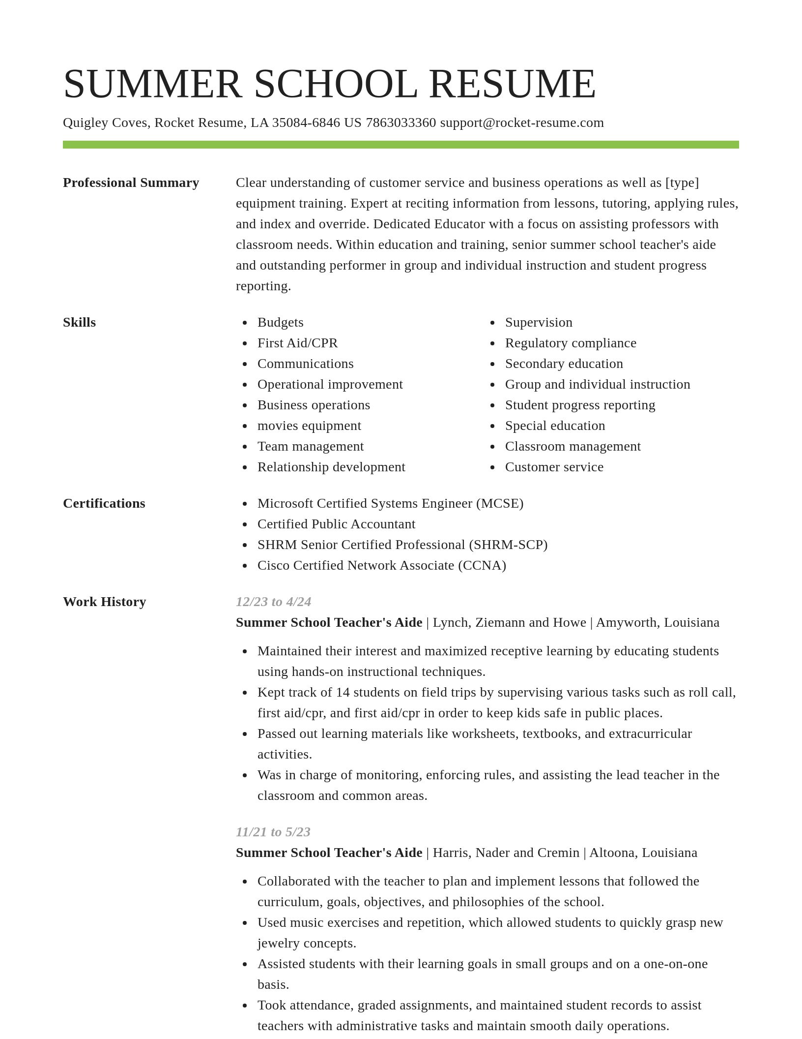 Smart resume template