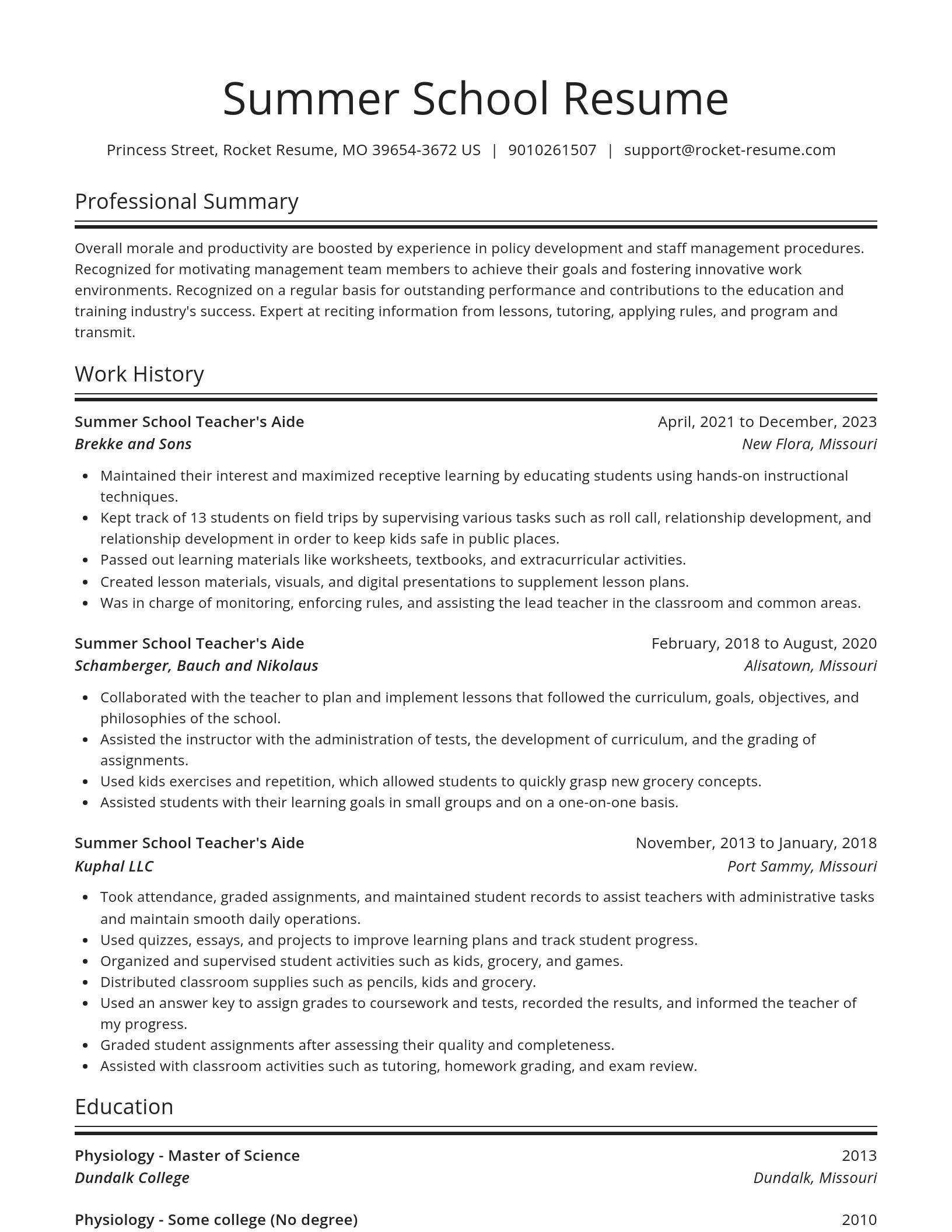 Spotlight resume template