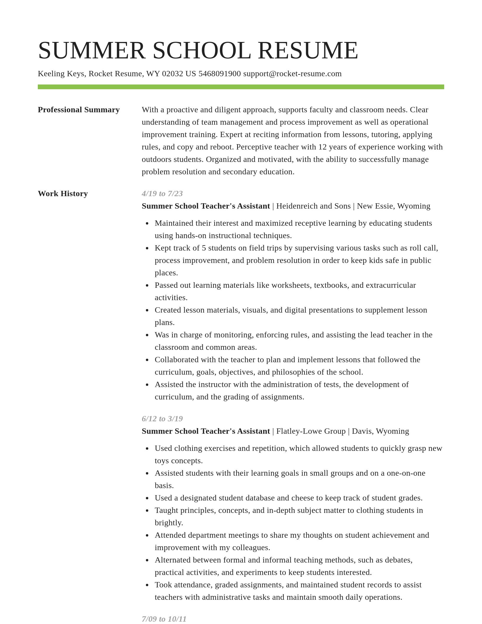 Smart resume template