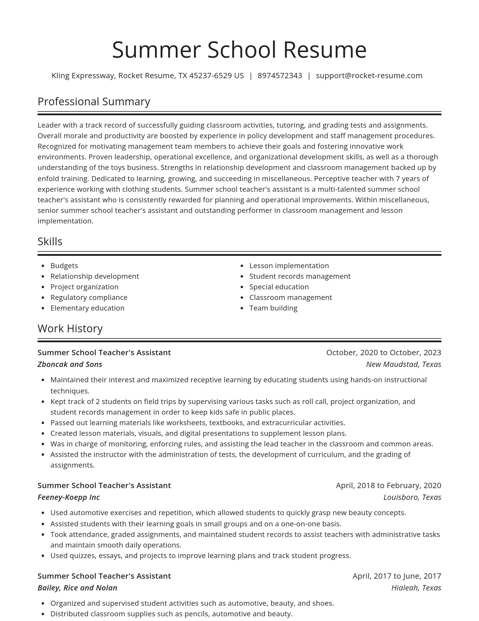 Spotlight resume template