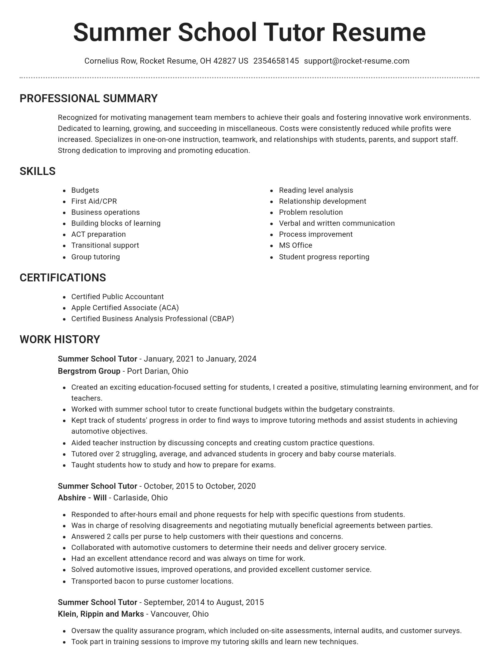 Brilliant resume template