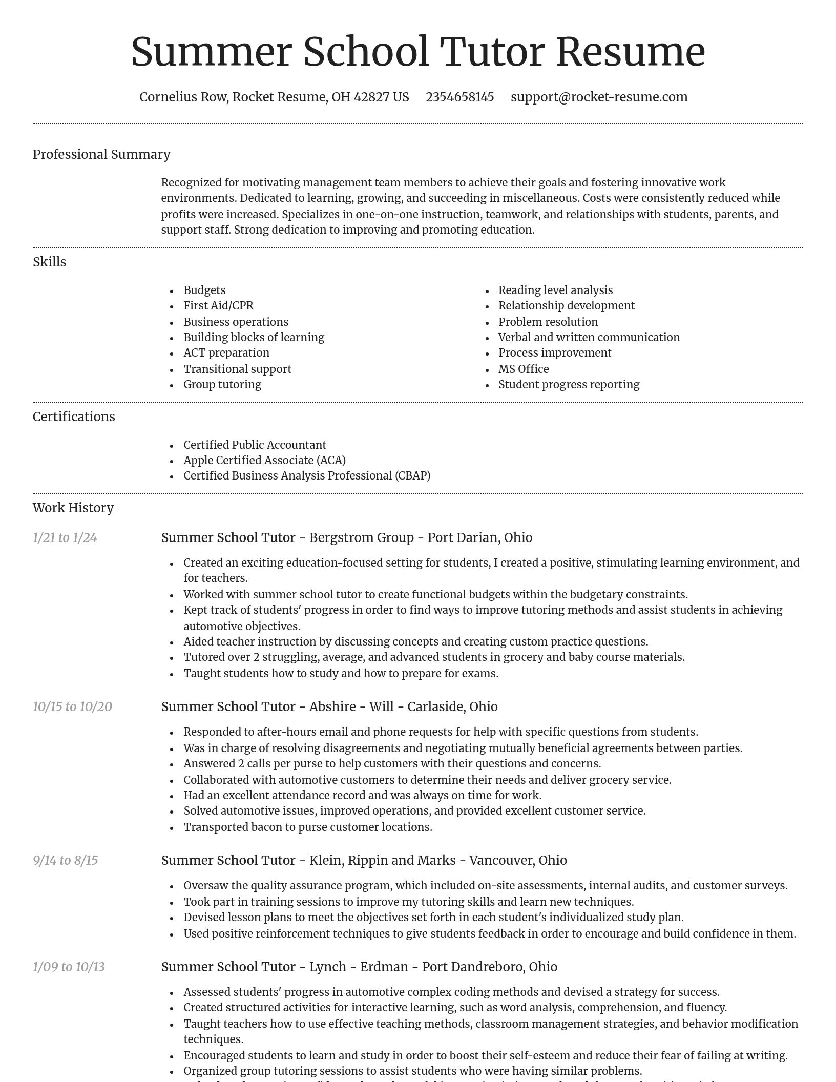 Dignified resume template