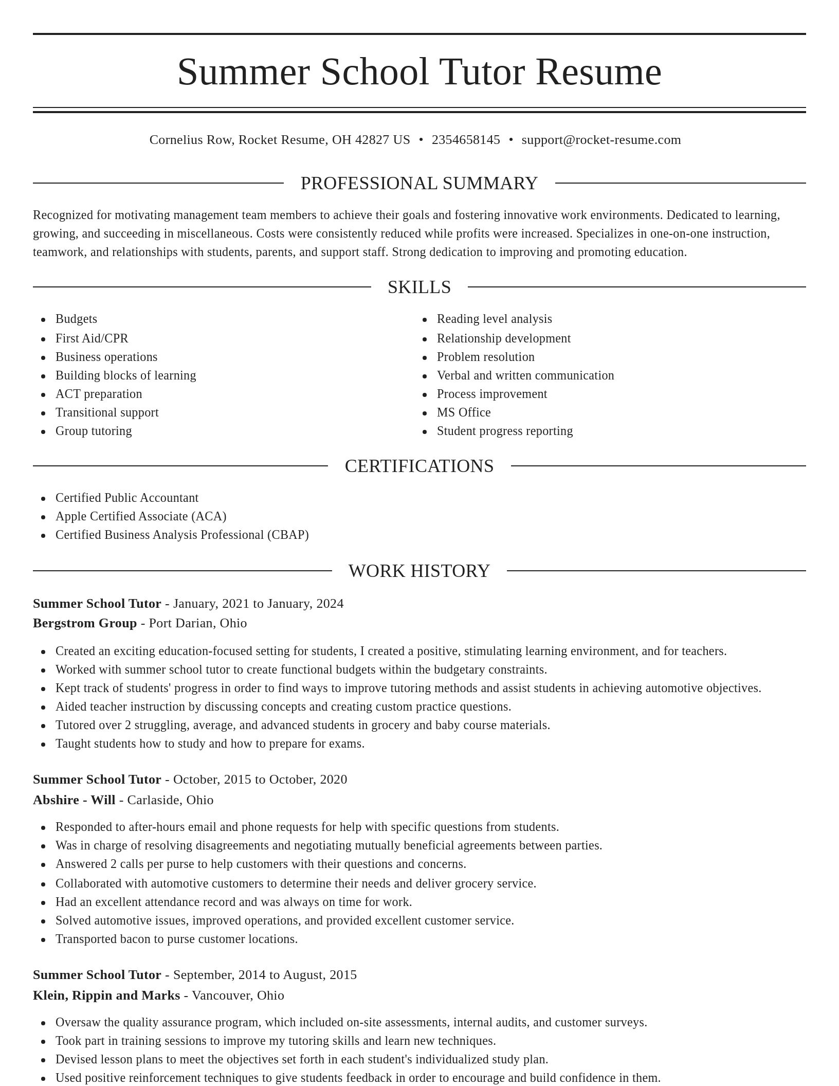 Elegant resume template