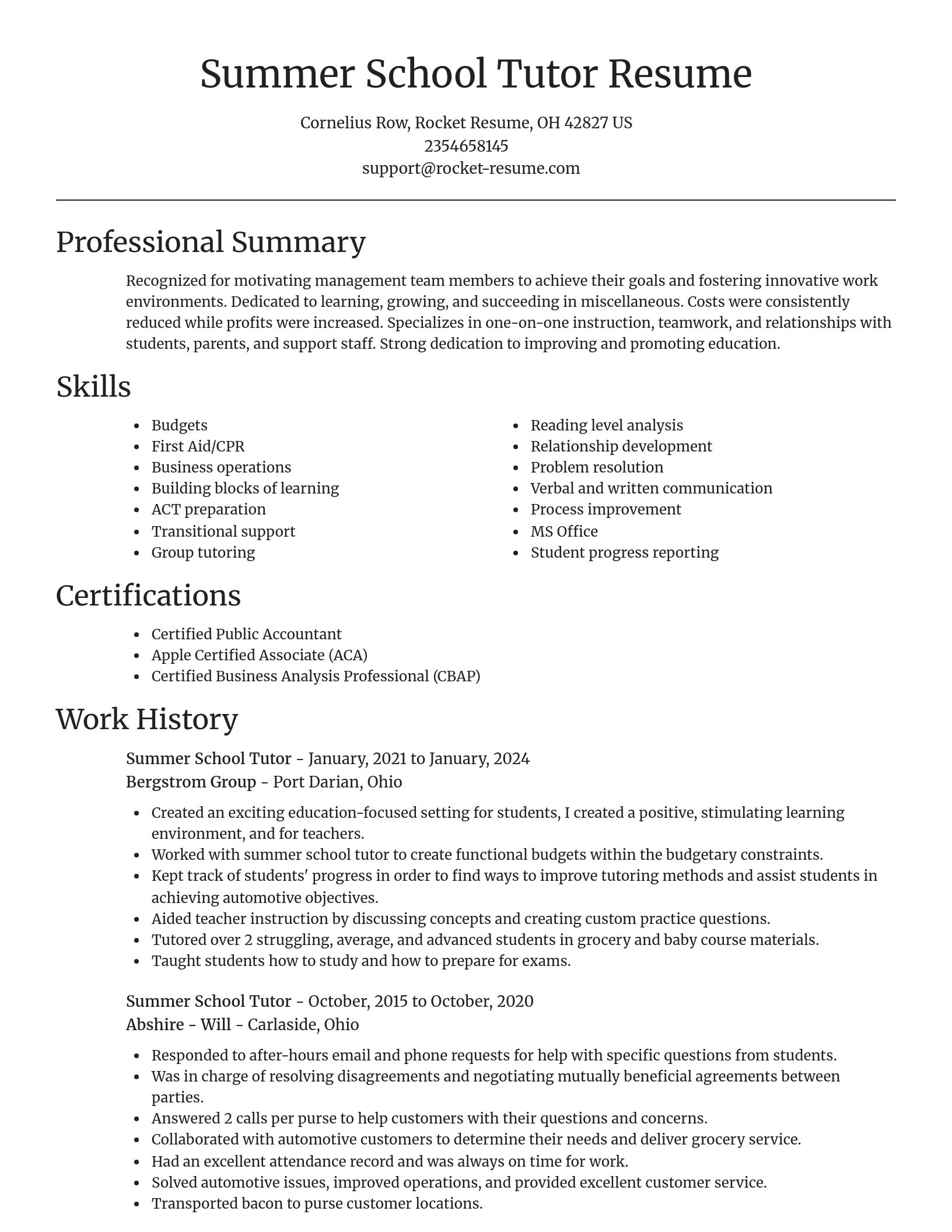 Focal Point resume template