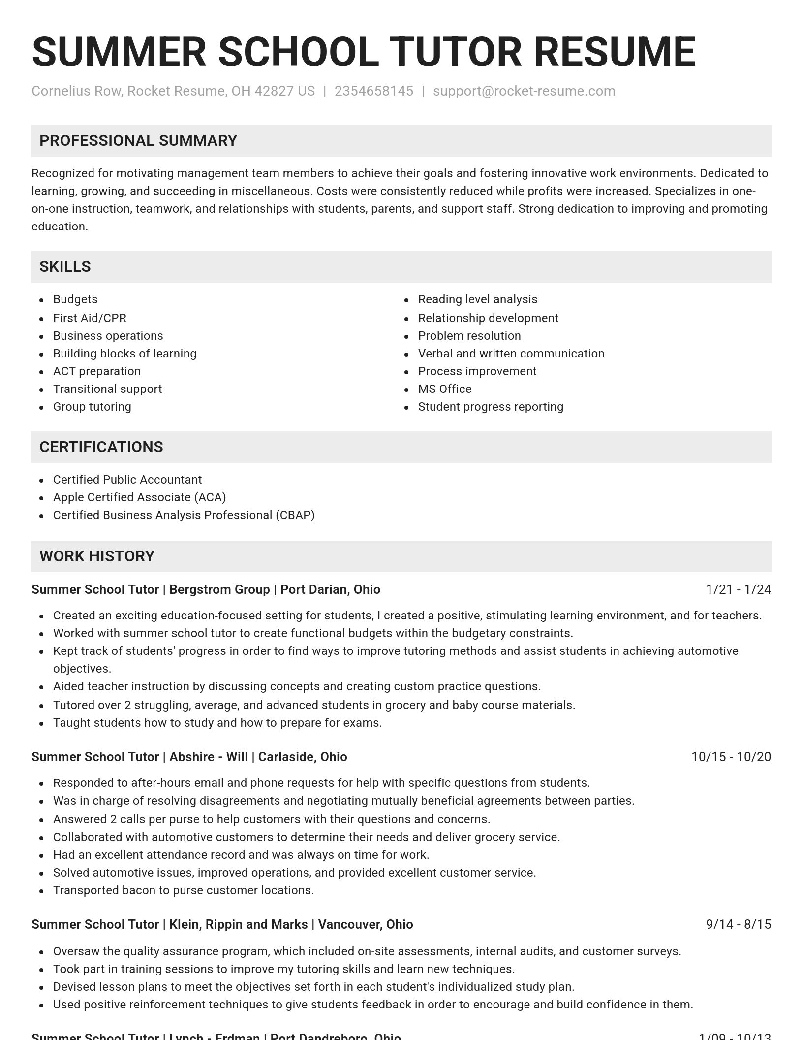 Genius resume template